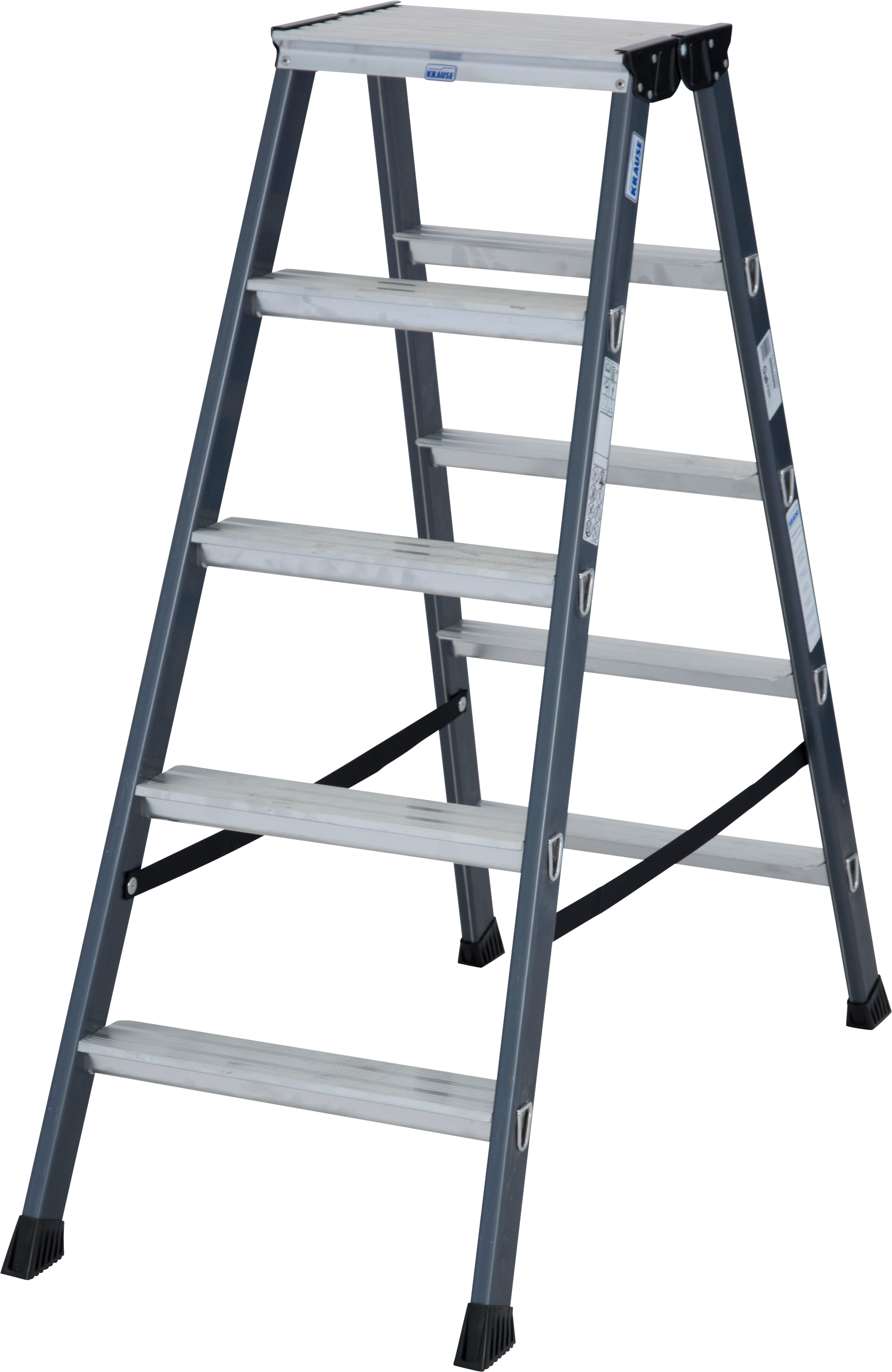 KRAUSE Doppelleiter »SePro D«, Alu eloxiert, 2x5 Stufen, Arbeitshöe ca. 263 cm
