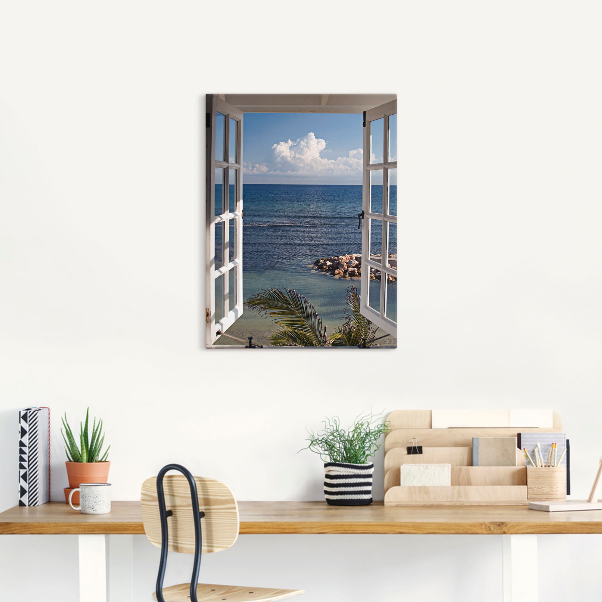 Artland Wandbild "Fenster zum Paradies" Fensterblick 1 Stk. tlg. als Alubil günstig online kaufen