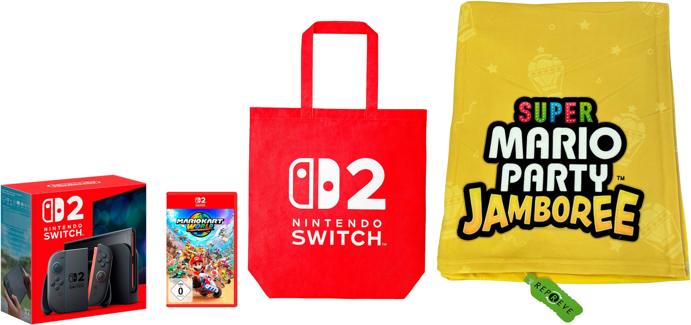 "NINTENDO SWITCH 2 Konsolen-Set ""Switch 2 + Mario Kart World"", schwarz, B:27,2cm H:16,6cm T:1,39cm, Spielekonsolen, Topseller"