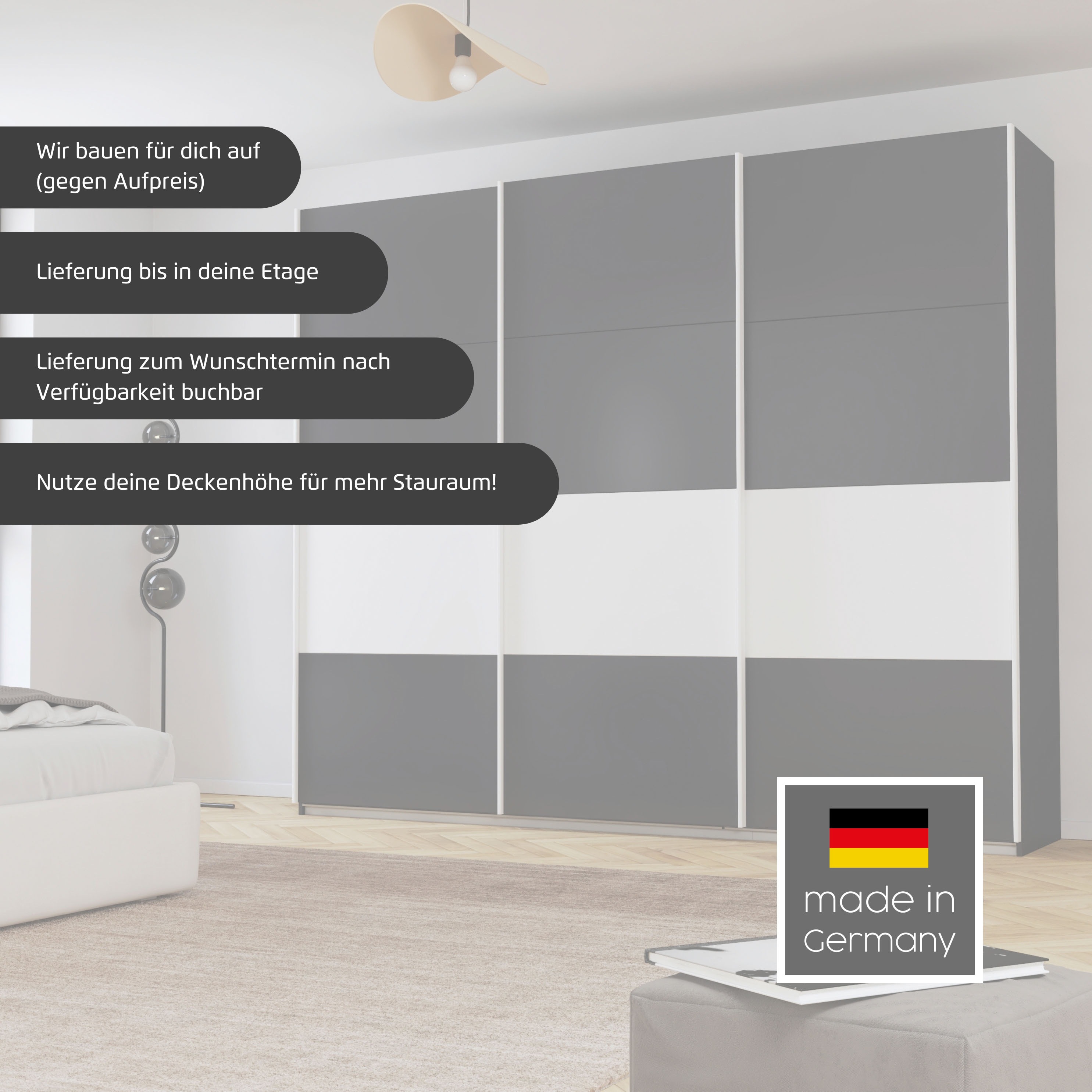 Thumbnail - rauch Schwebetürenschrank "Kleiderschrank Schrank Garderobe CORTONA" inkl. Inneneinteilung, 2 Stoffboxen und zusätzliche...