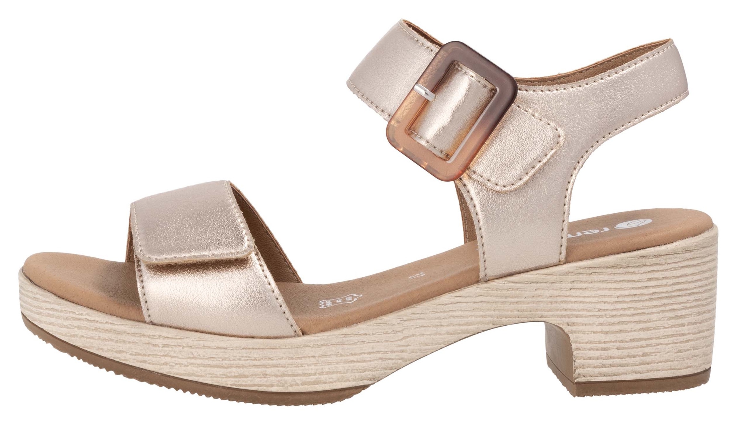 Remonte Sandalette, Blockabsatz, Sommerschuh, Sandale mit Klettverschlüssen