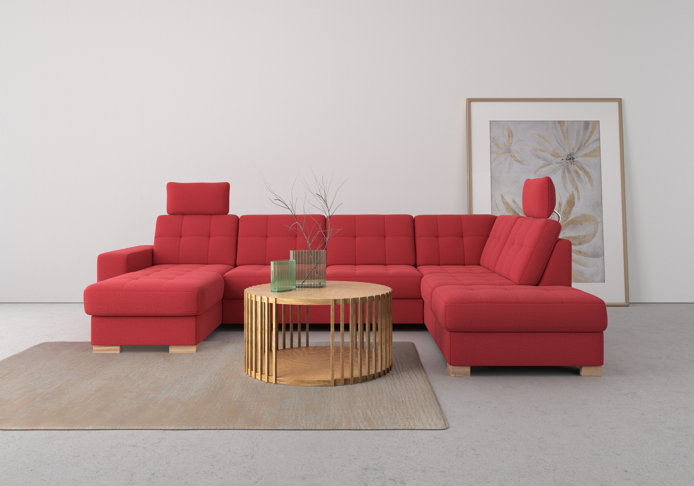 sit&more Wohnlandschaft "Quincy U-Form" wahlweise mit Schlaffunktion und Bettkasten