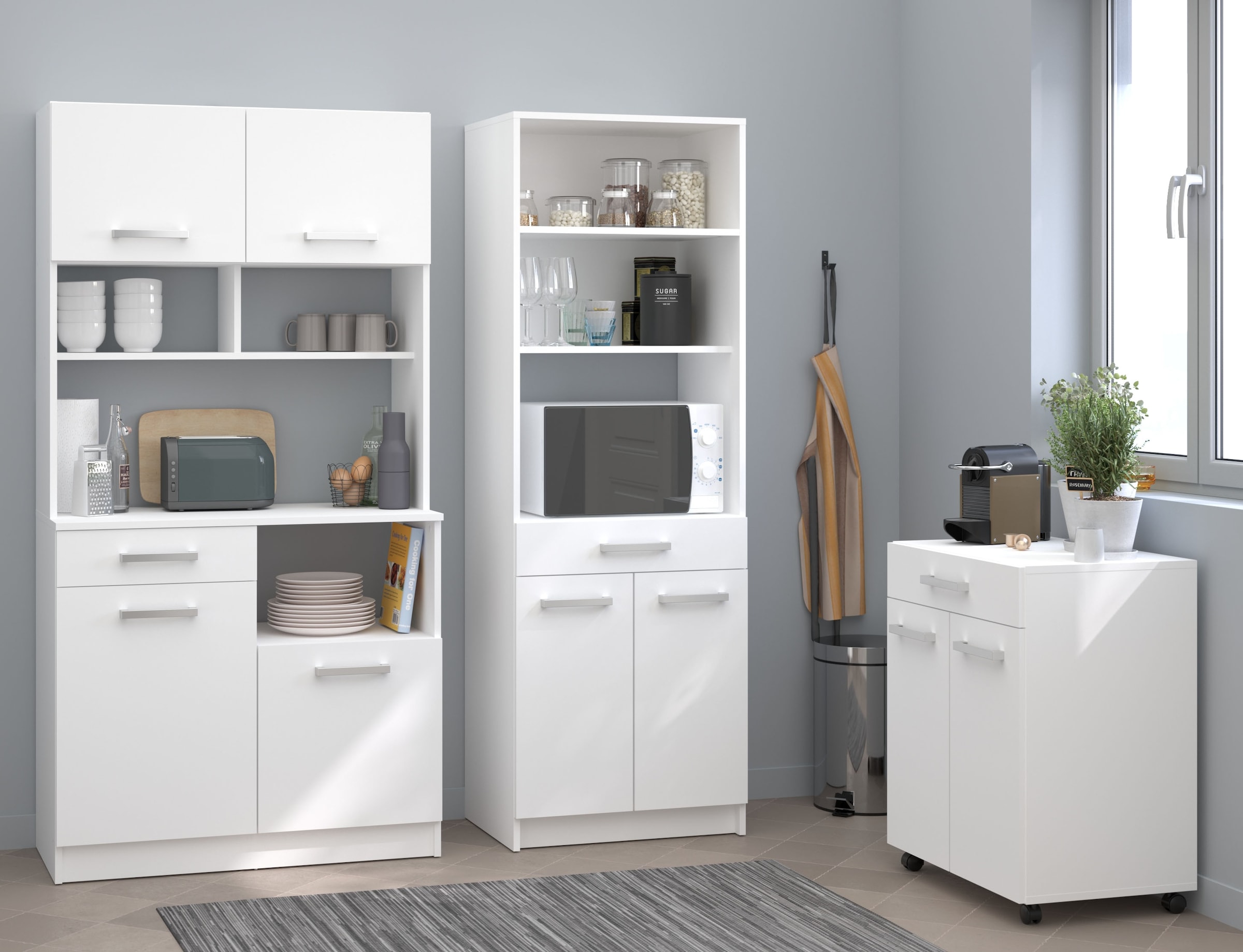 Parisot Schrank-Set »Buffet Set Uno 4«, (3 St.), zeitlos, pflegeleicht, vielseitig, Stauraum