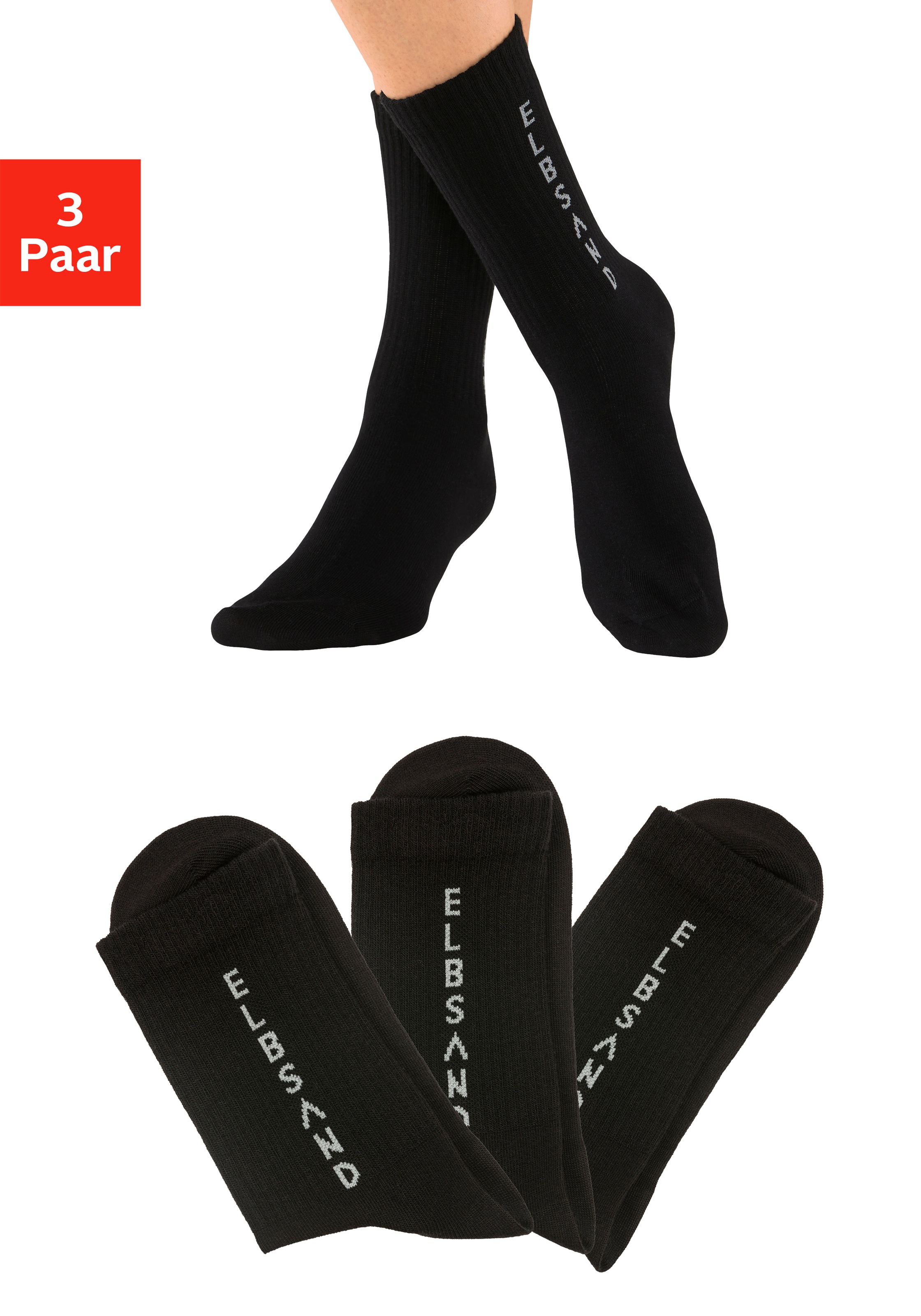 Elbsand Socken (Packung 3 poros) su eingestric...