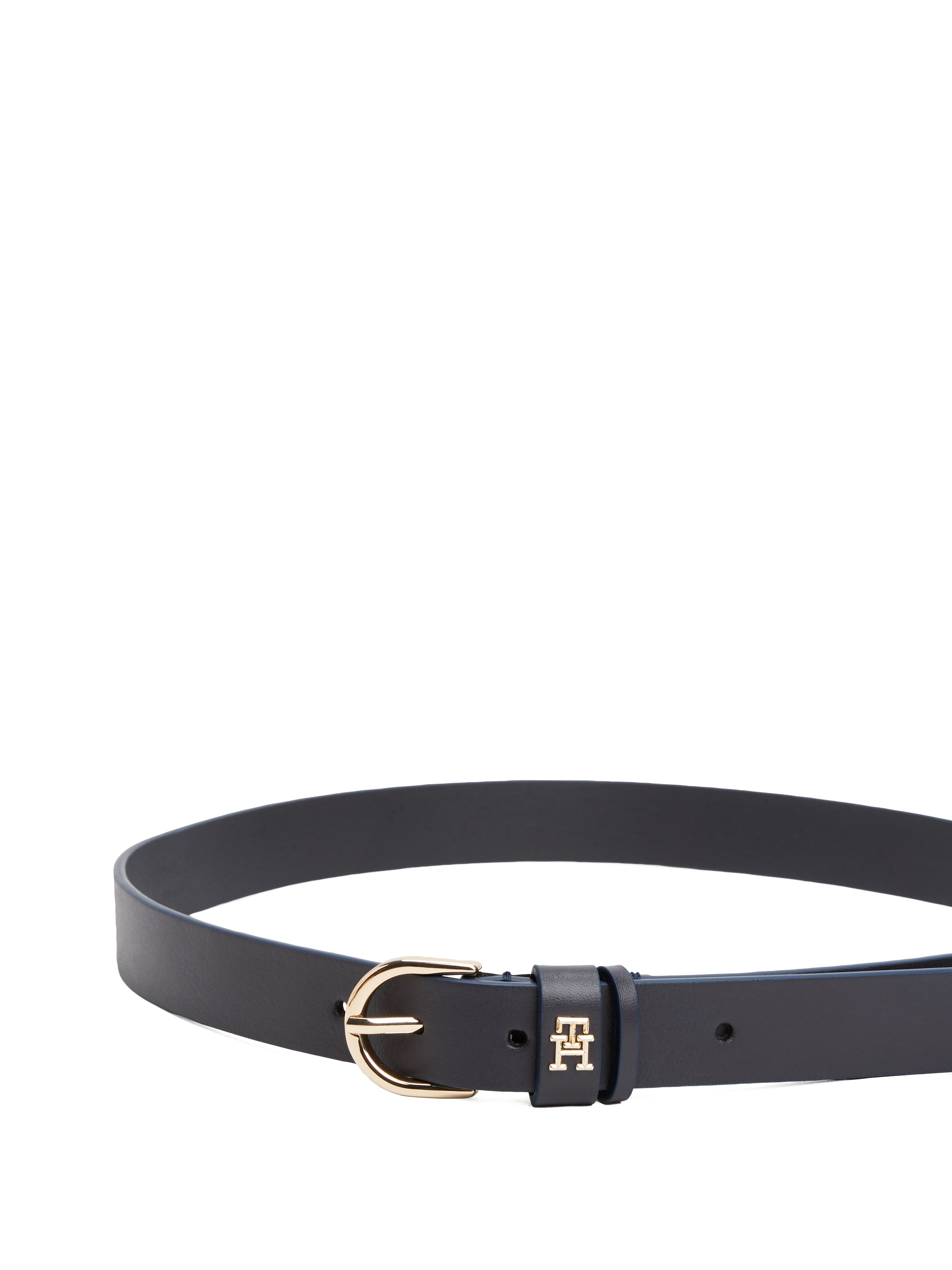 Tommy Hilfiger Ledergürtel »ESSENTIAL EFFORTLESS 2.5 GOLD«, Logoemblem, weiche Haptik, ovale Einfachdornschließe