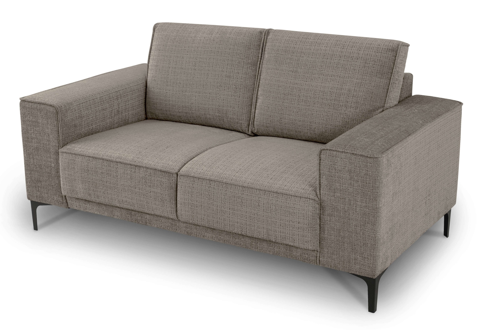 Places of Style 2-Sitzer »Kompaktsofa Oland, Struktur, Flachgewebe, Luxus-Microfaser, Boucle«, 164 cm, Wellenunterfederung, Skandi-Design, Metallfüße