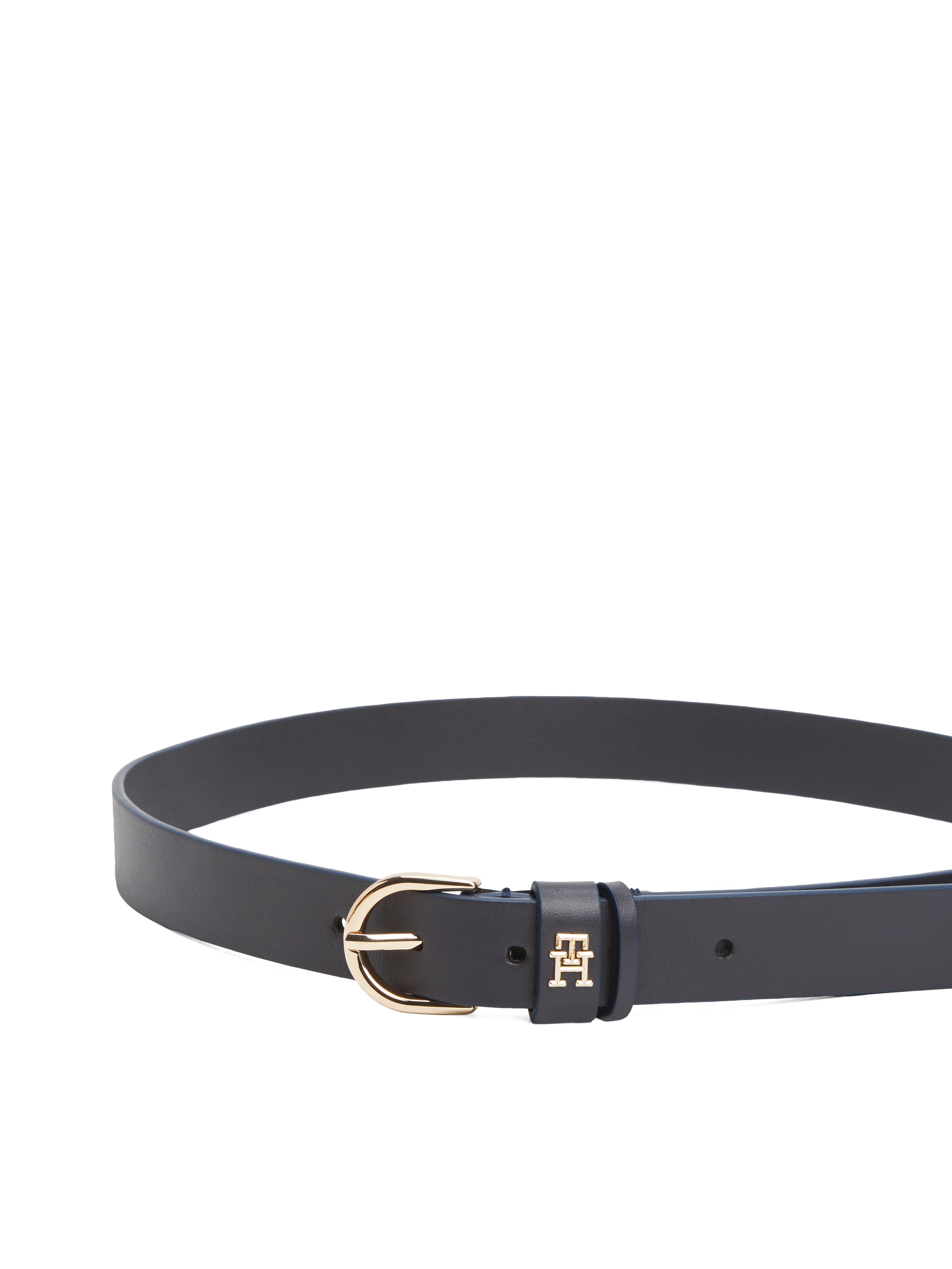 Tommy Hilfiger Ledergürtel »ESSENTIAL EFFORTLESS 2.5 cm breit GOLD« Logoemblem, weiche Haptik, ovale Einfachdornschließe
