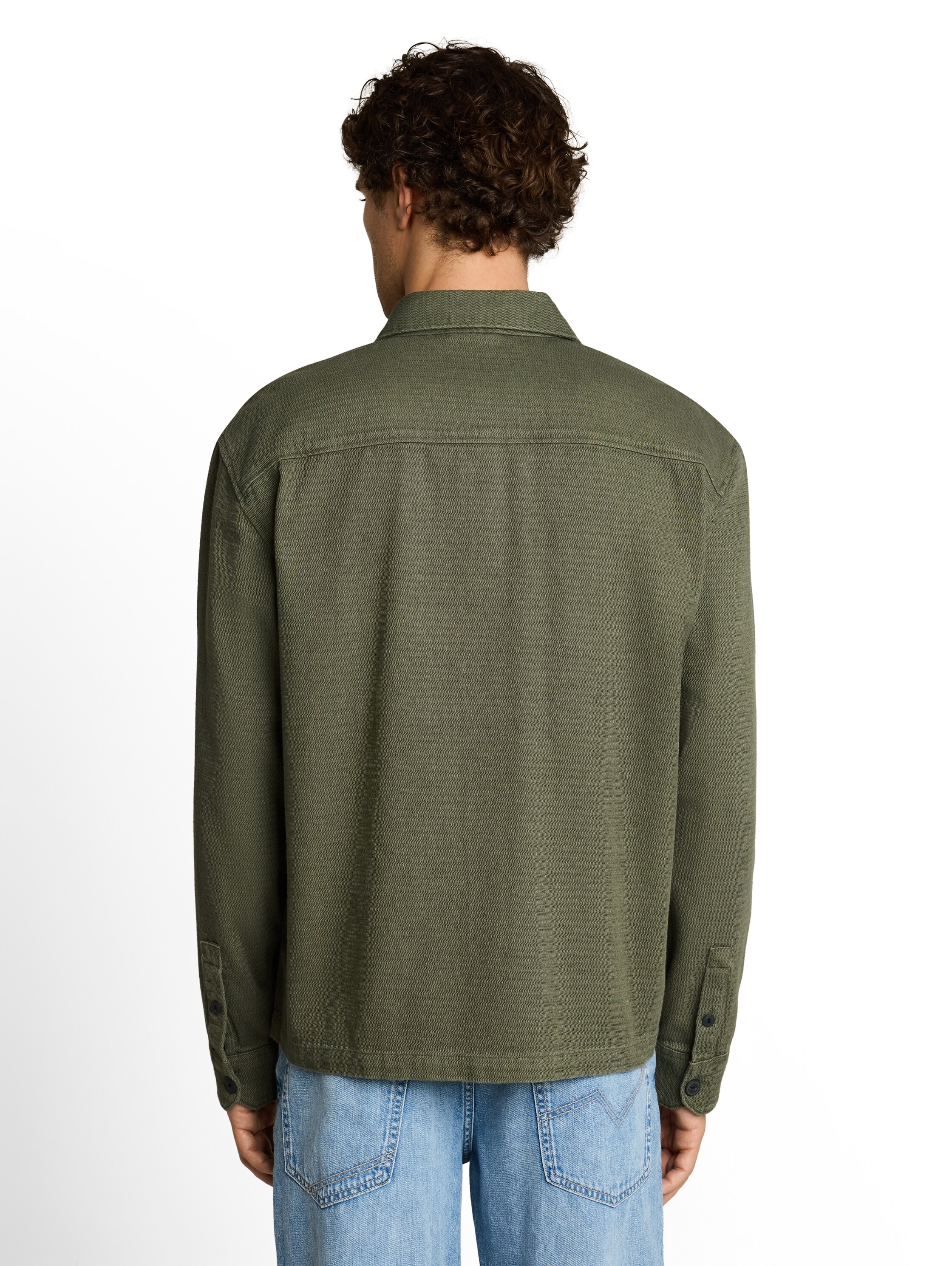 TOM TAILOR Denim Langarmshirt Denim mit Knopfleiste und Hemdkragen