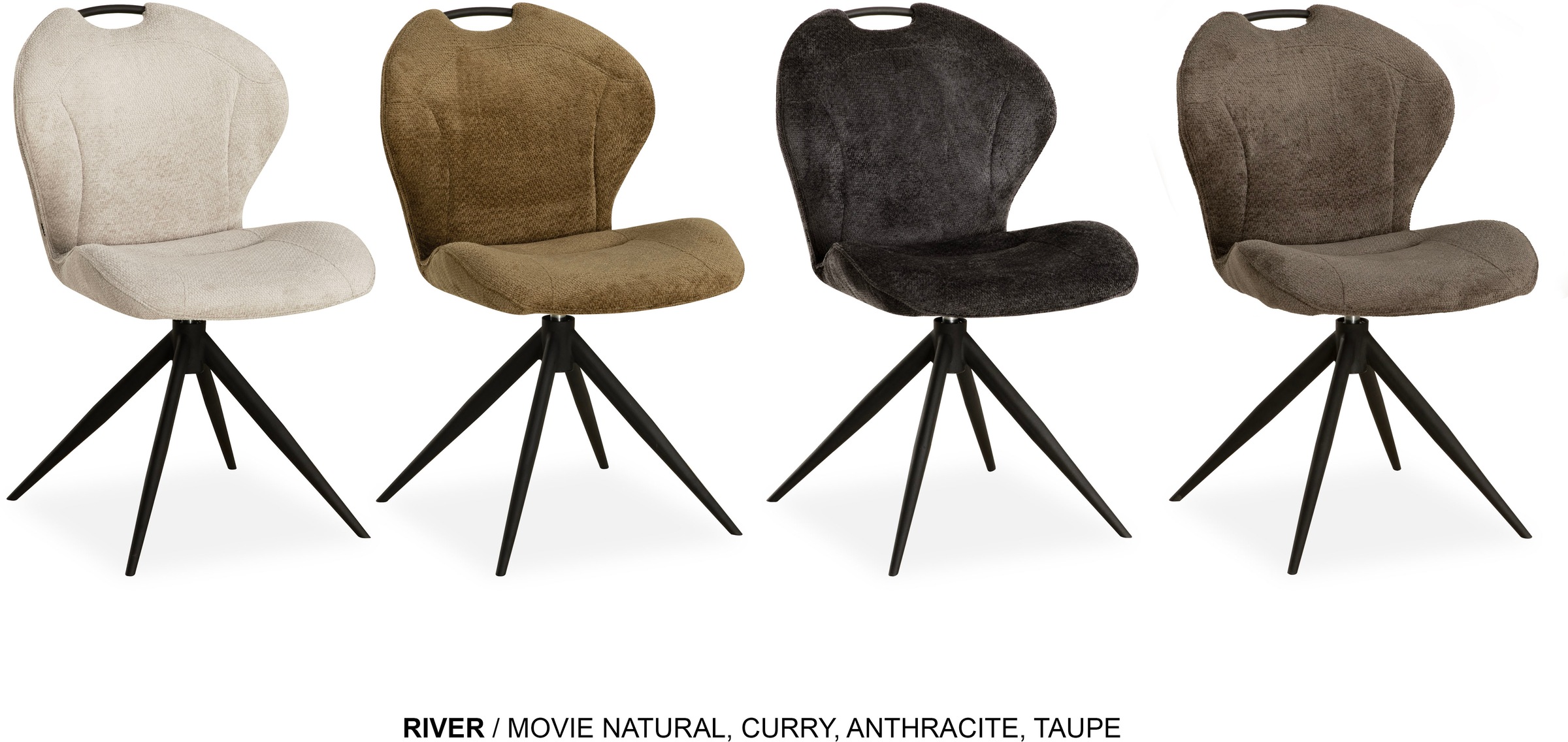 OMG Design Esszimmerstuhl "River" (Set) 2 Stk. Stoff Drehstuhl mit auto-ret günstig online kaufen