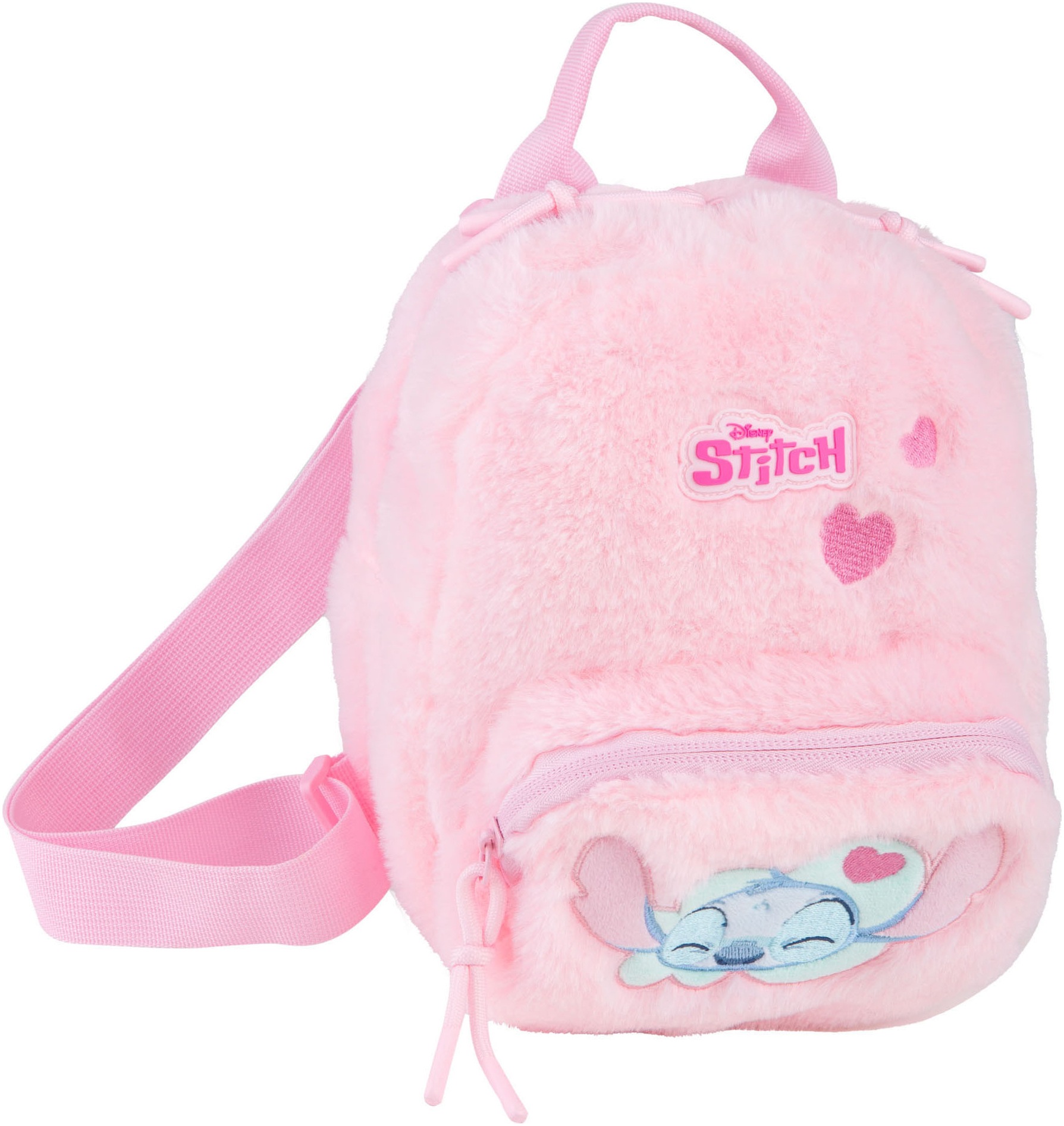 COOLPACK Kinder Kinderrucksack "Small, Stitch, Fluffy"stitch pink, Plüsch, Polyester, Rucksäcke