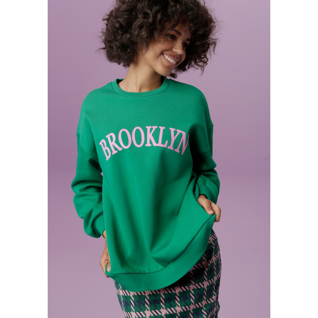 Aniston CASUAL Sweatshirt in Knallfarben und coolen Schriftzügen