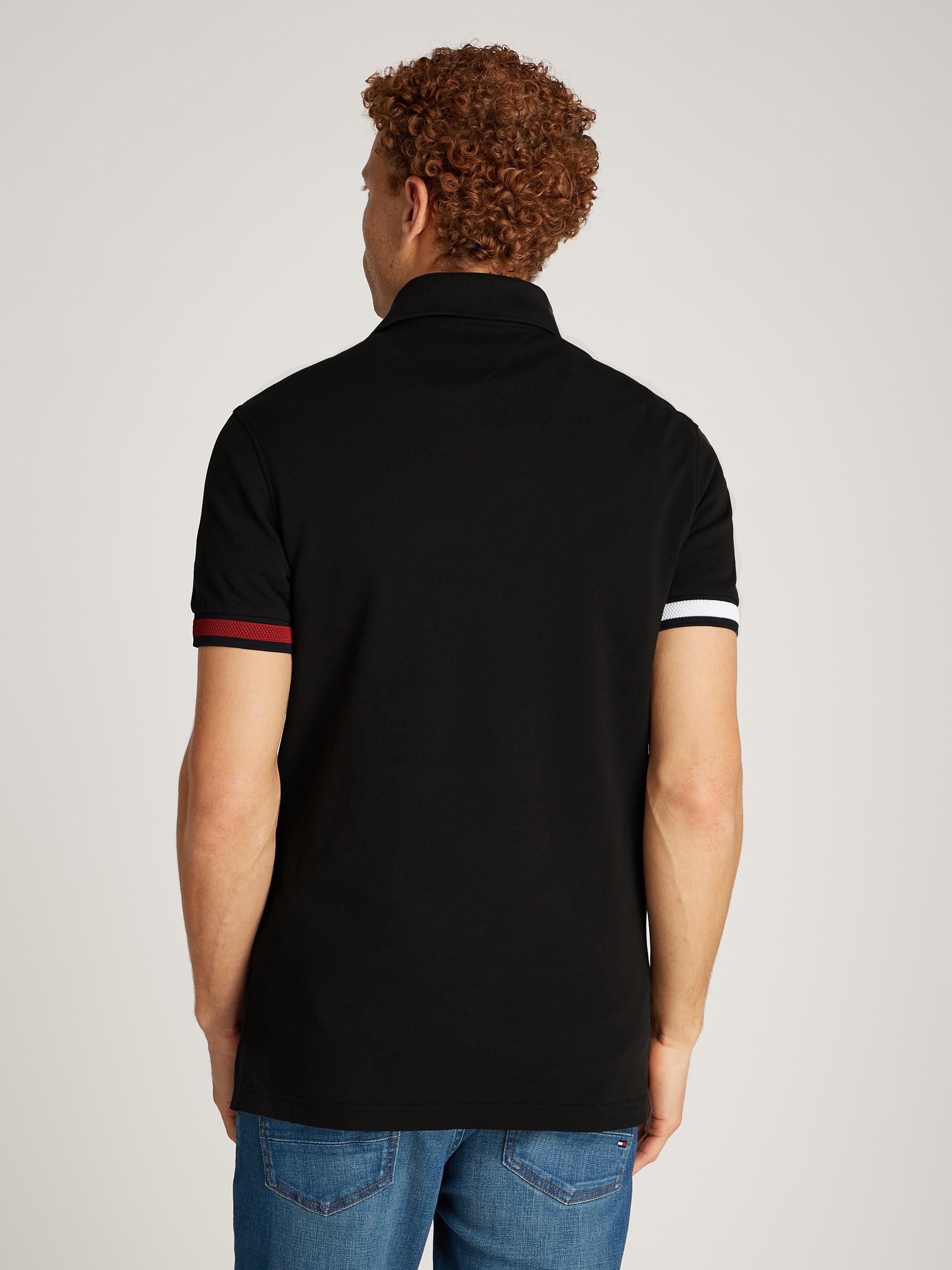 Tommy Hilfiger Poloshirt »FLAG CUFF SLIM POLO«, mit Kontrast-Details