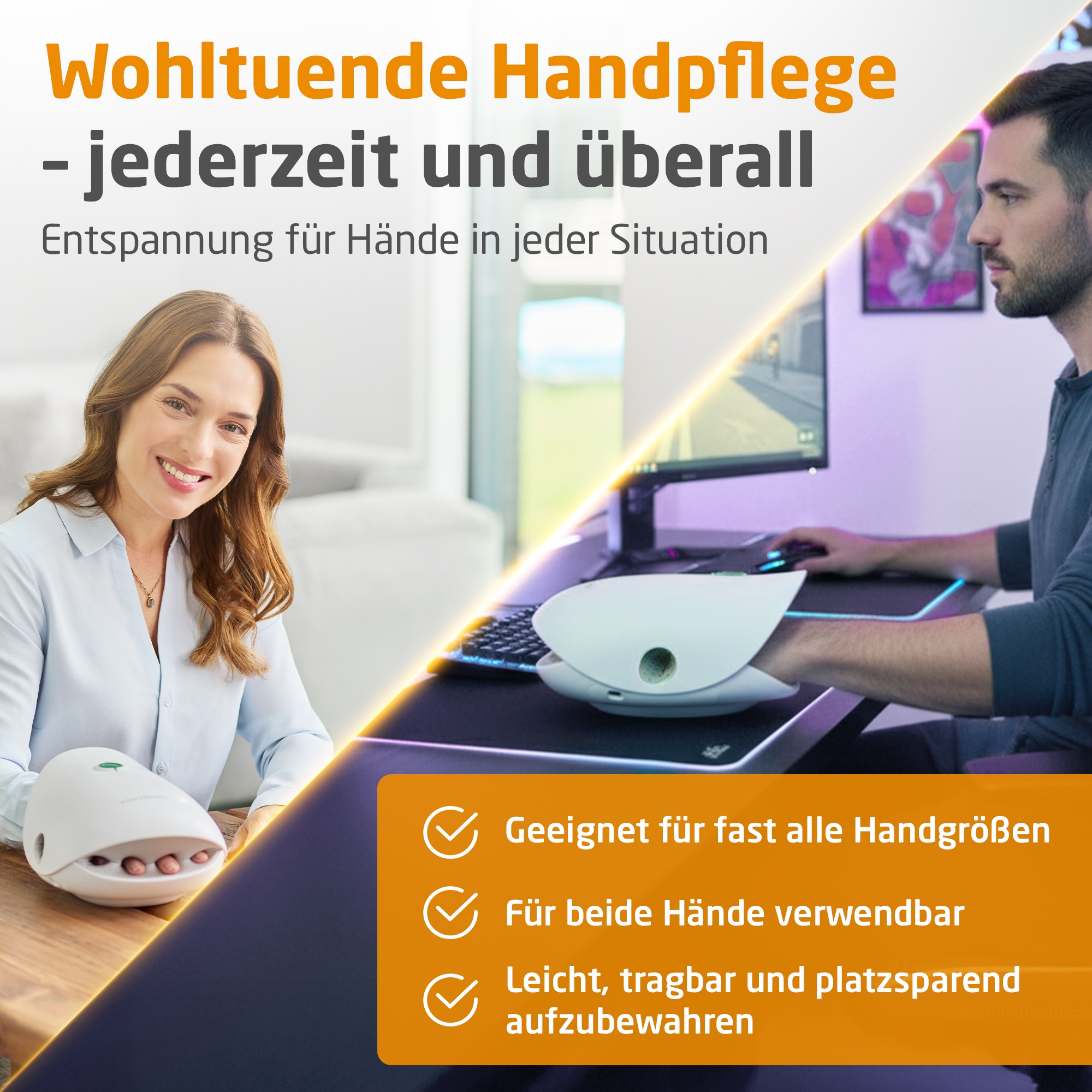 Medisana Massagegerät »HM 500« Handentspannung, Sehnenscheidenentspannung, Gelenkdehnung, kabellos