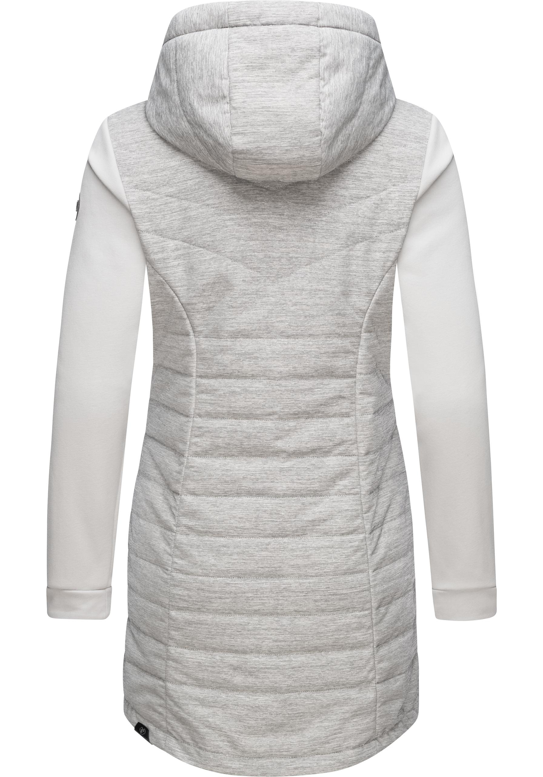 modernem mit Mantel Steppmantel aus | Long«, BAUR Ragwear kaufen »Lucinda Materialmix Kapuze