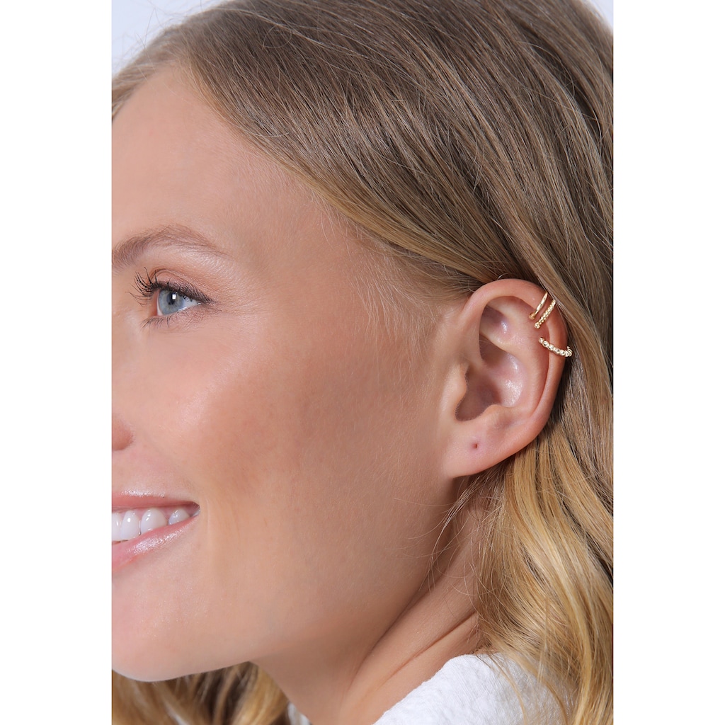 Elli Single-Ohrhaken »Ohrklemme Ear Cuff 3er Set Kugel 925 Silber«