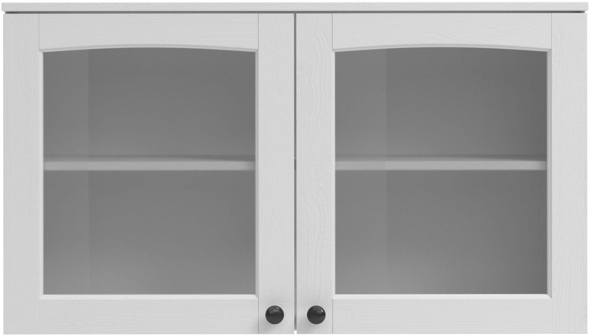 KOCHSTATION Hängeschrank »KS-Osby«, (1 St.), Kiefer massiv, Breite 100 cm, Türen mit Glaseinsatz