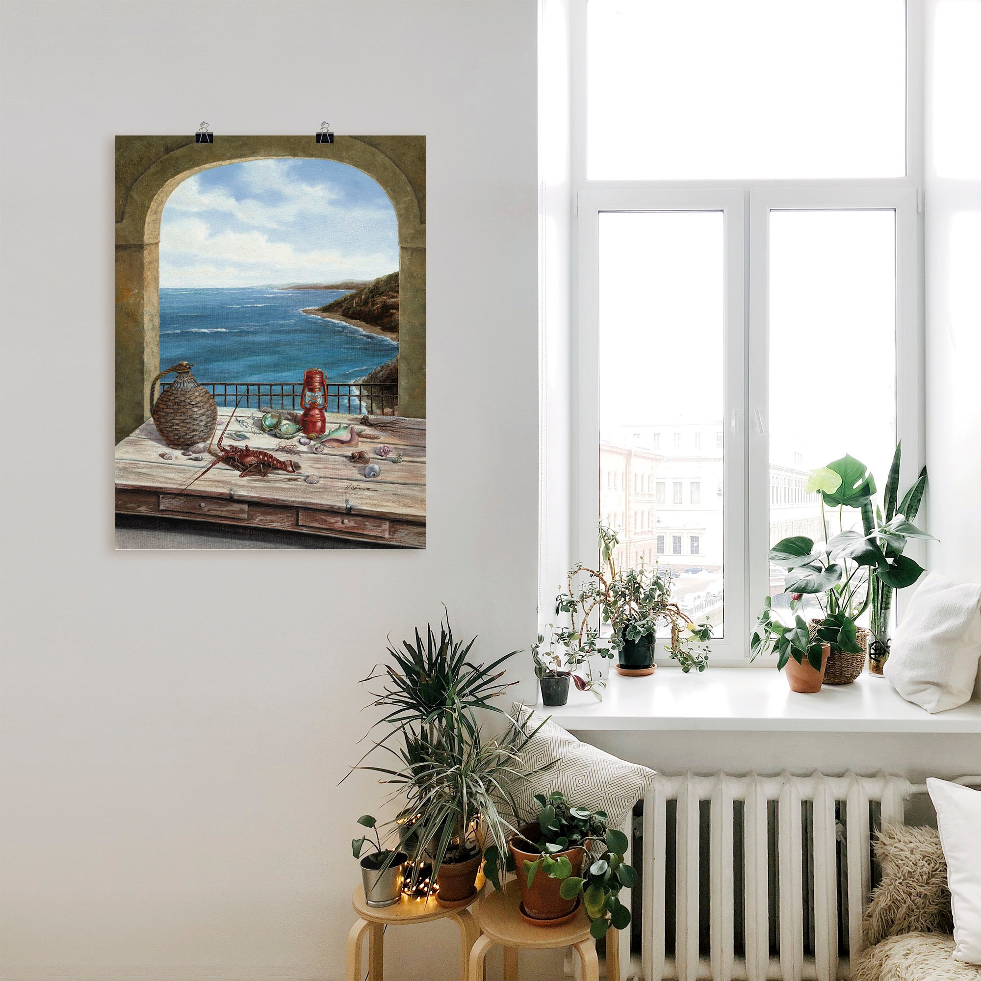 Artland Wandbild "Stillleben am Meer", Fensterblick, (1 St.), als Alubild, günstig online kaufen