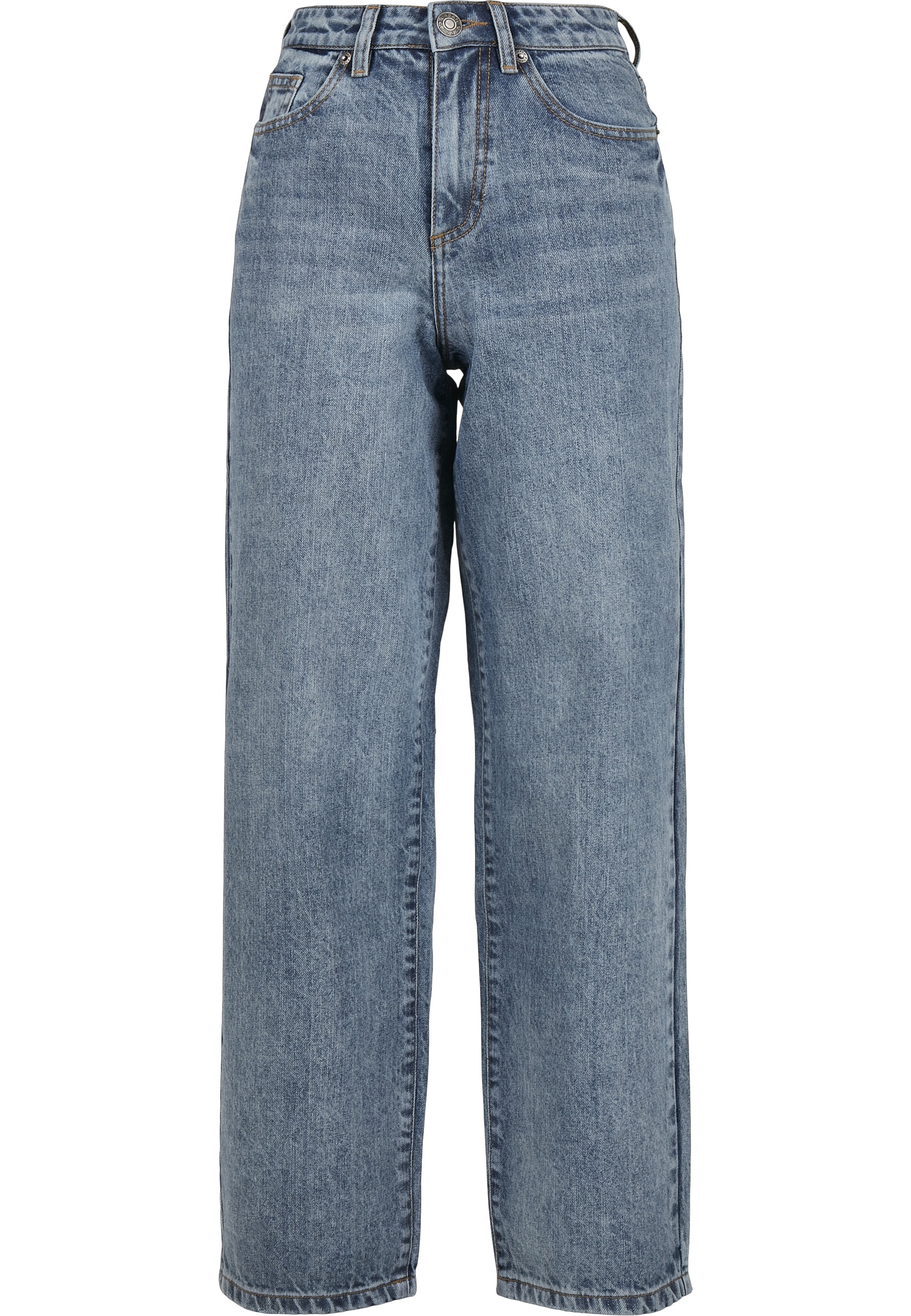 URBAN CLASSICS Bequeme Jeans "Urban Classics Damen Ladies High Waist 90´S Wide Leg Denim Pants" 1 Stk.
