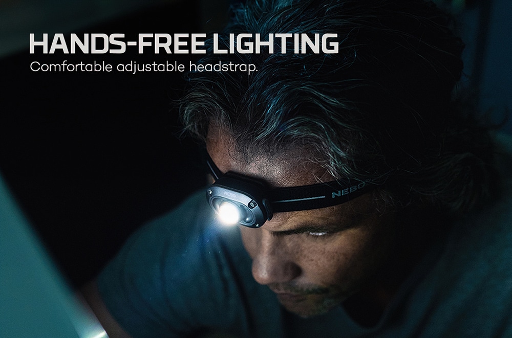 NEBO LED Stirnlampe »Nebo MYCRO 250 (2 pack)« Set, 2x Stirnlampe inkl. Ladekabel, Strinband, 5 Stk. tlg.