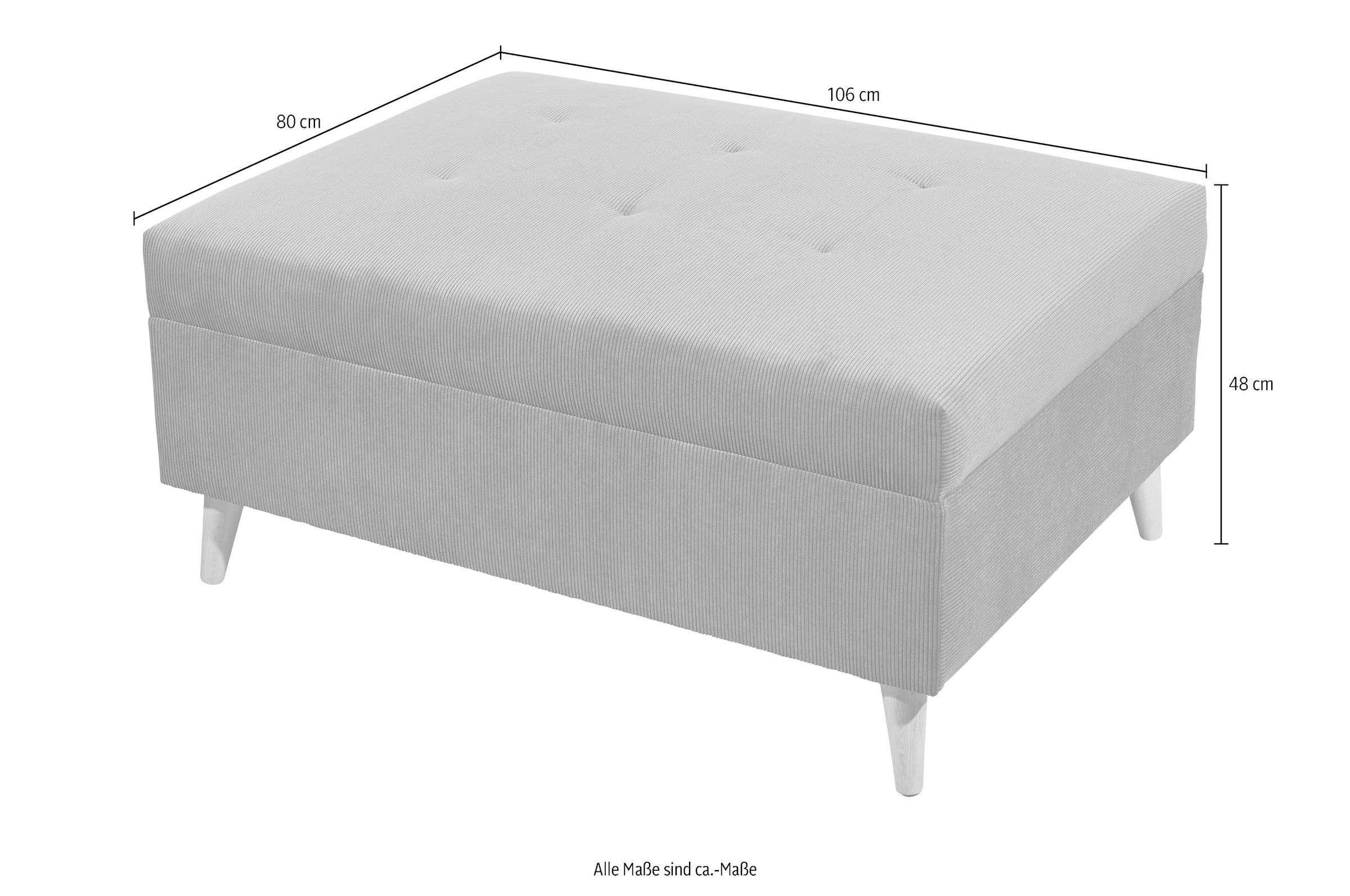 ED EXCITING DESIGN Ecksofa »Calanda L-Form«, mit Hocker, frei im Raum stellbar, Rücken- und Zierkissen