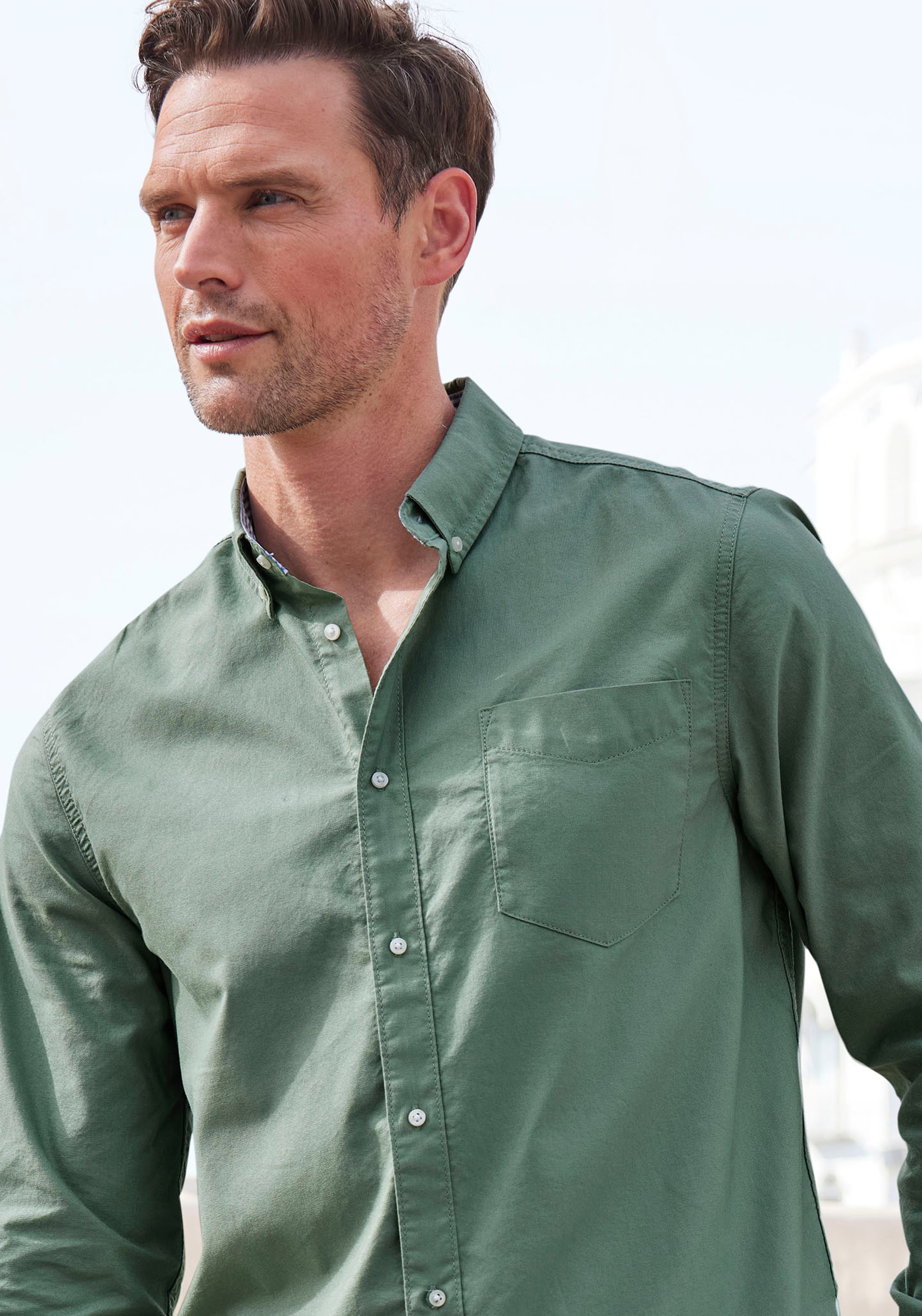 H.I.S Langarmhemd »regular-fit«, mit Button-down-Kragen, reine Baumwolle