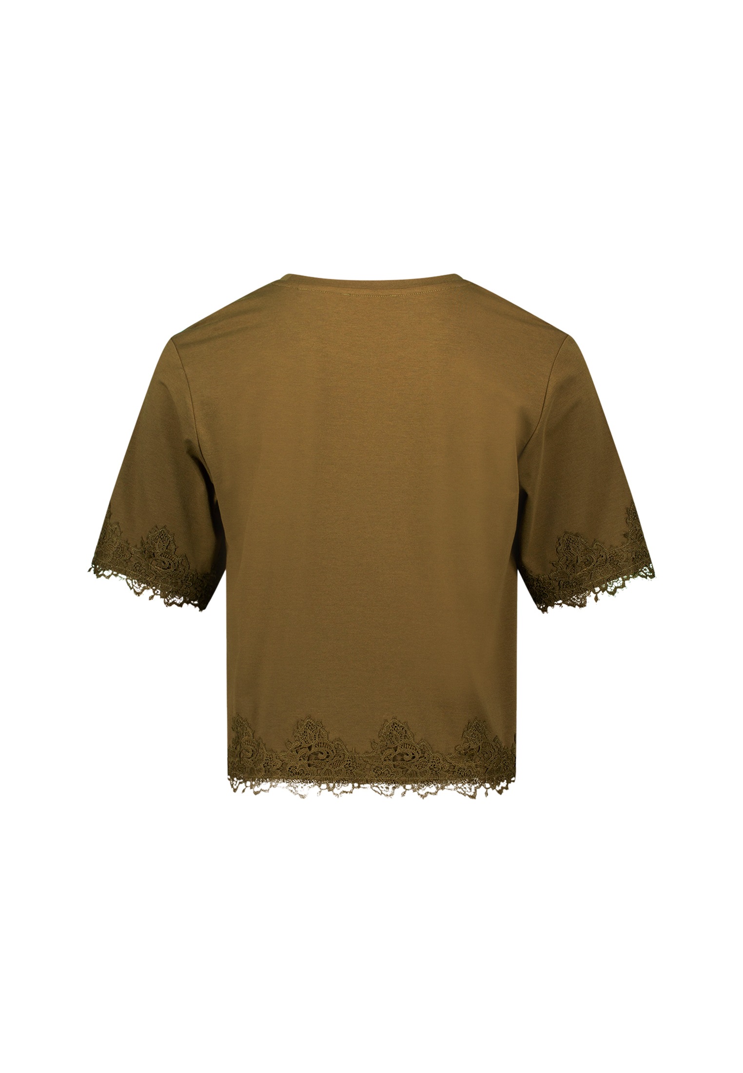 Zero Kurzarmshirt »zero Damen Shirt mit Spitzenbesatz«, (1 tlg.), Spitze