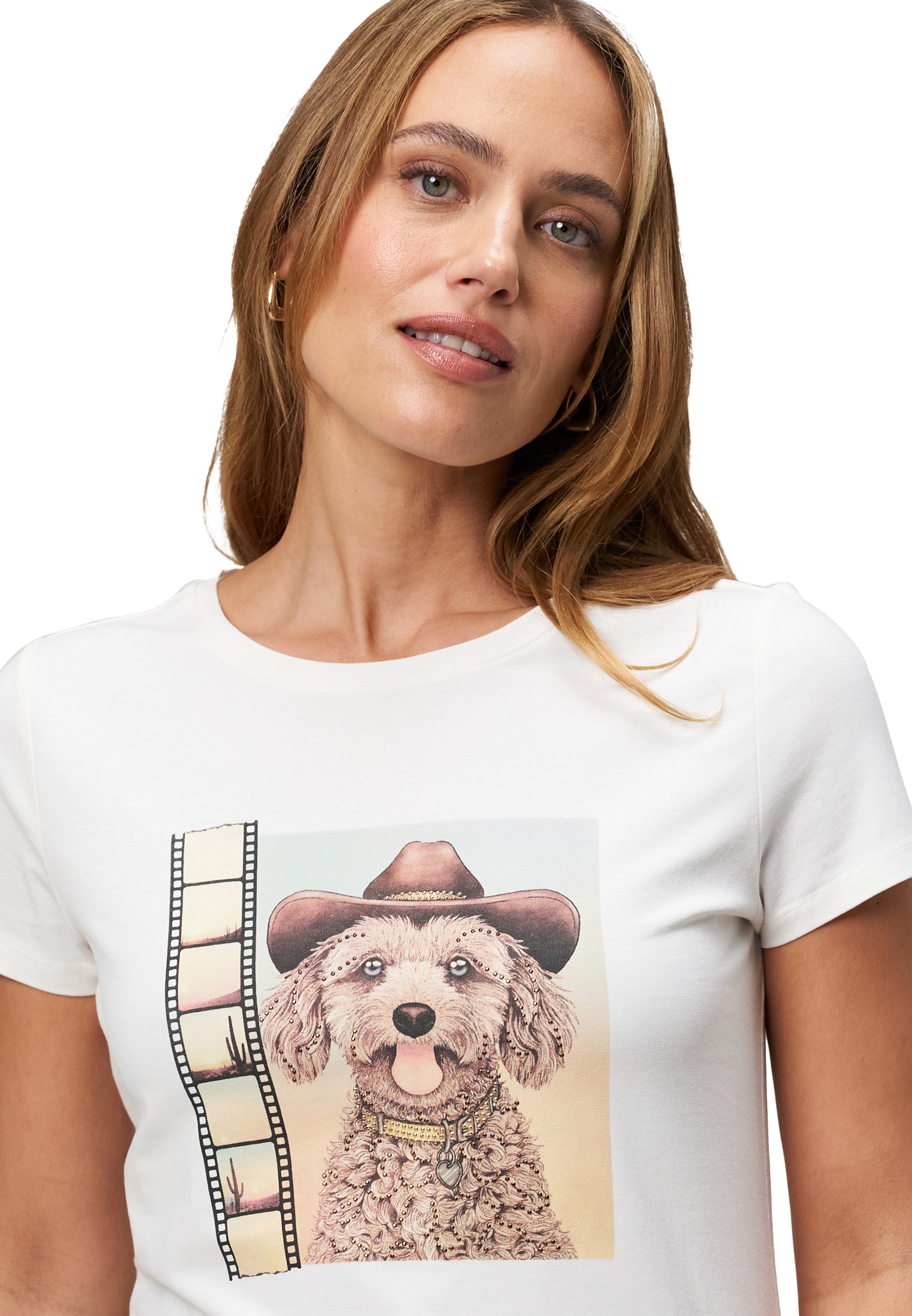 Zero Kurzarmshirt »zero Damen T-Shirt mit Hundemotiv«, (1 tlg.), Plain/ohne Details