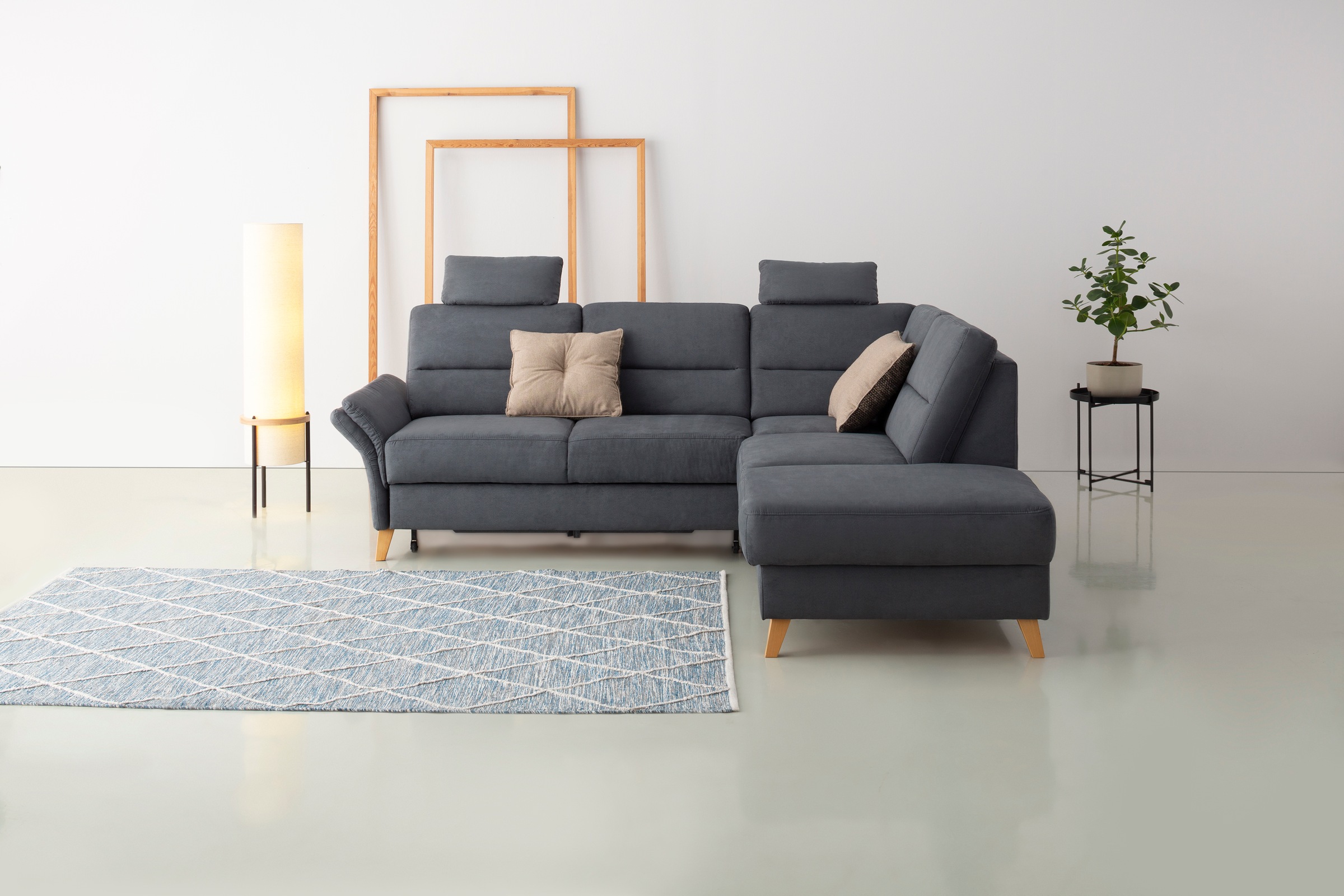 OTTO home Ecksofa "Westerland L-Form" Federkern-Polsterung, wahlweise mit Schlaffunktion, Bettkasten