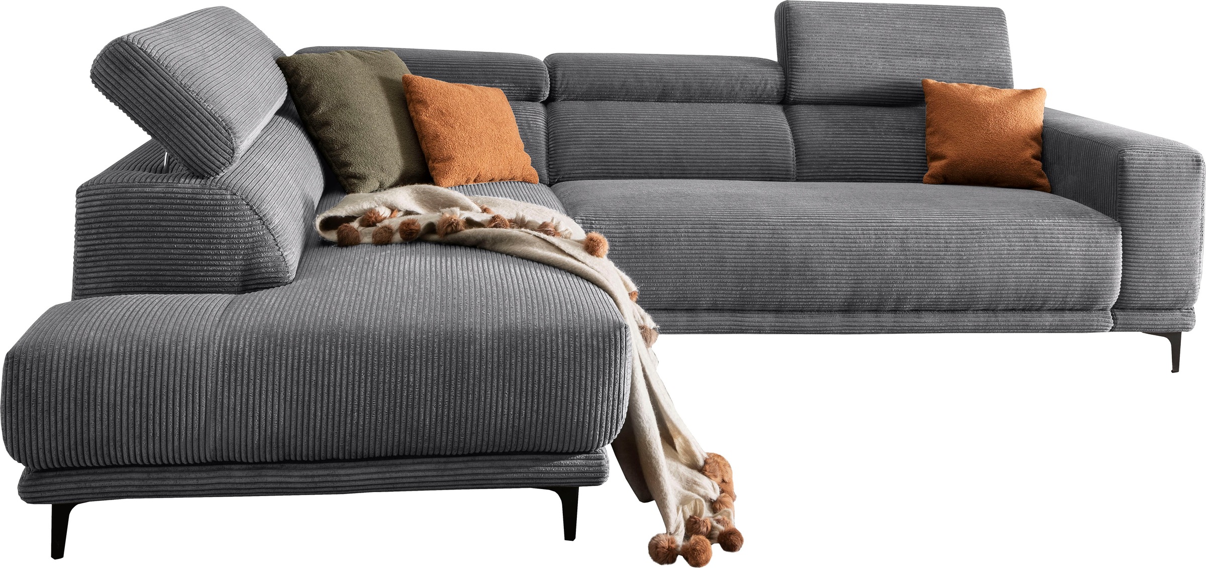 alina Ecksofa »Hikari« wahlweise mit Sitzvorzug, in modernem Cordstoff, Breite 302 cm