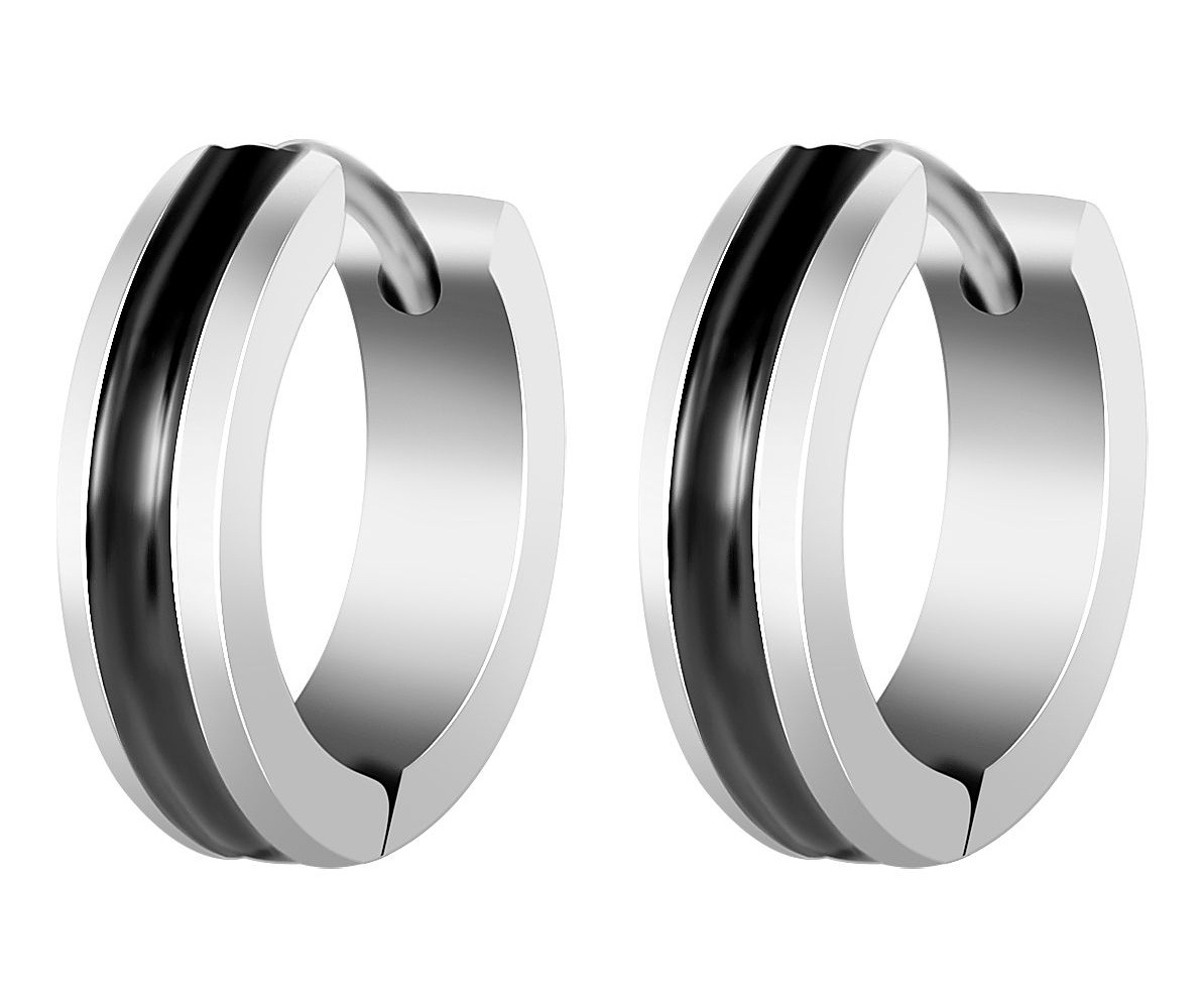 Adelia's Hinged Hoop Earrings Black 2