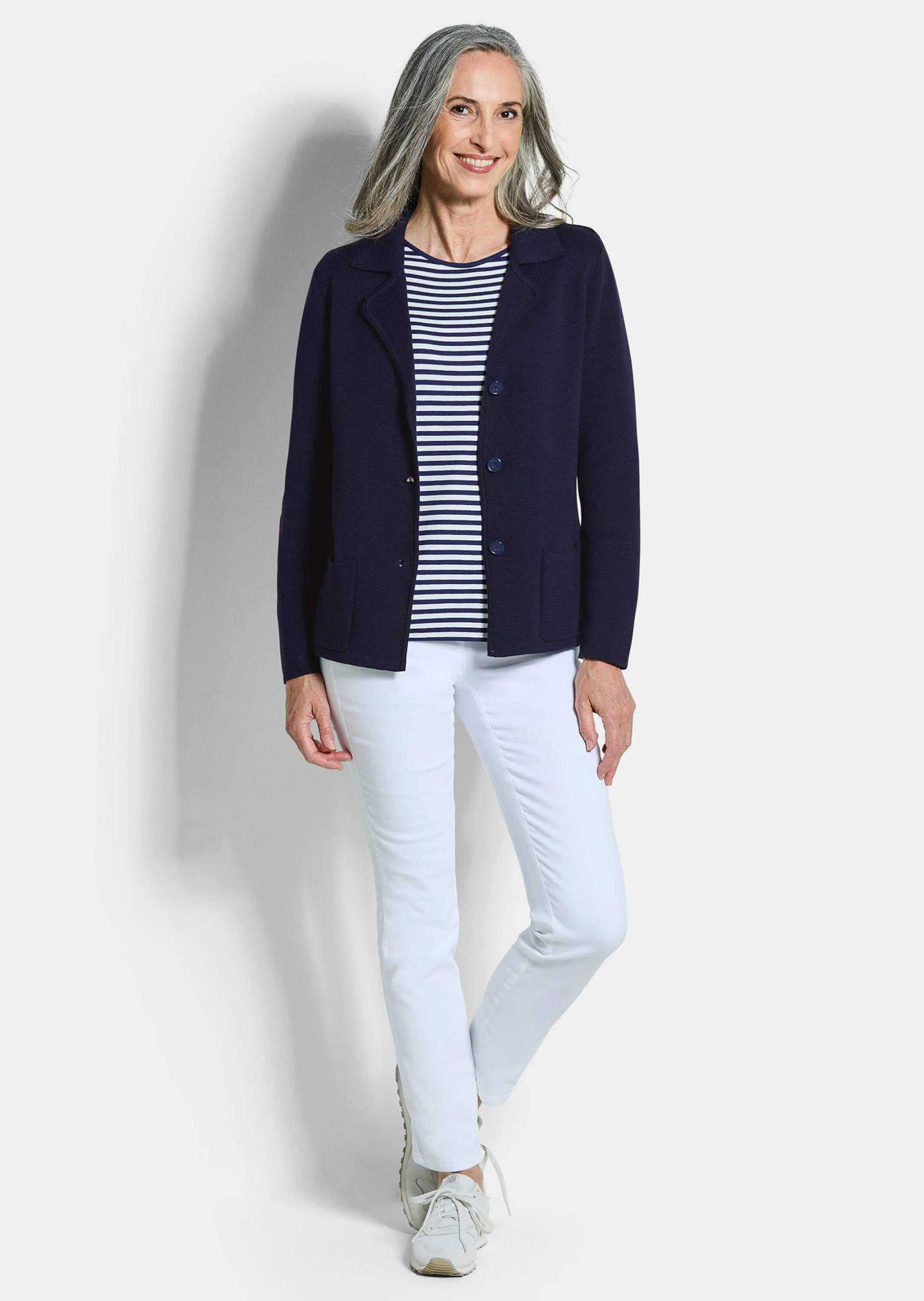 GOLDNER Jackenblazer »Milano-Ripp-Blazer mit Reverskragen« figurschmeichelender Schnitt