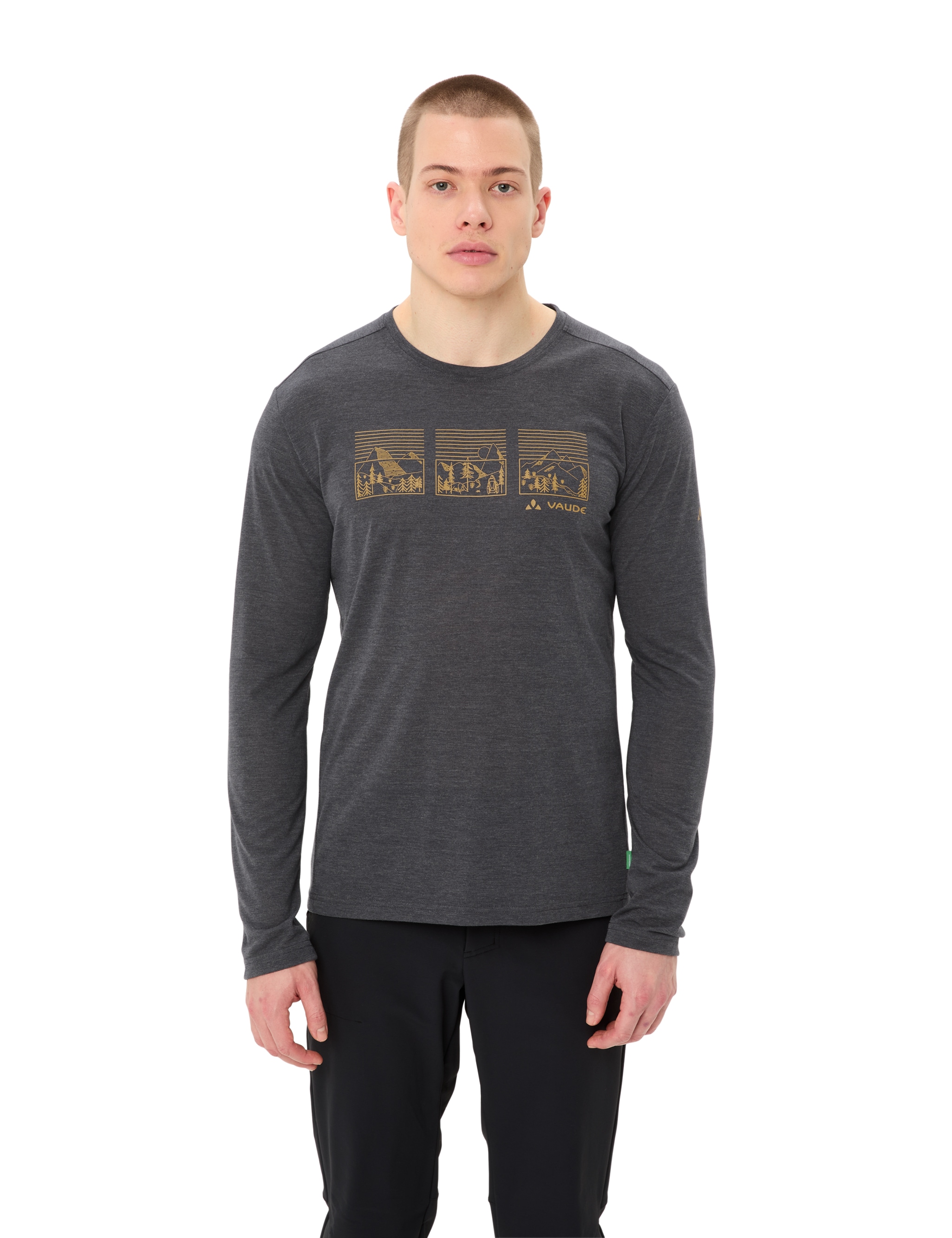 VAUDE Langarmshirt "MENS ROSEMOOR LS T-SHIRT III" ohne Kragen, Rundhalsausschnitt, aus Polyester und Lyocell