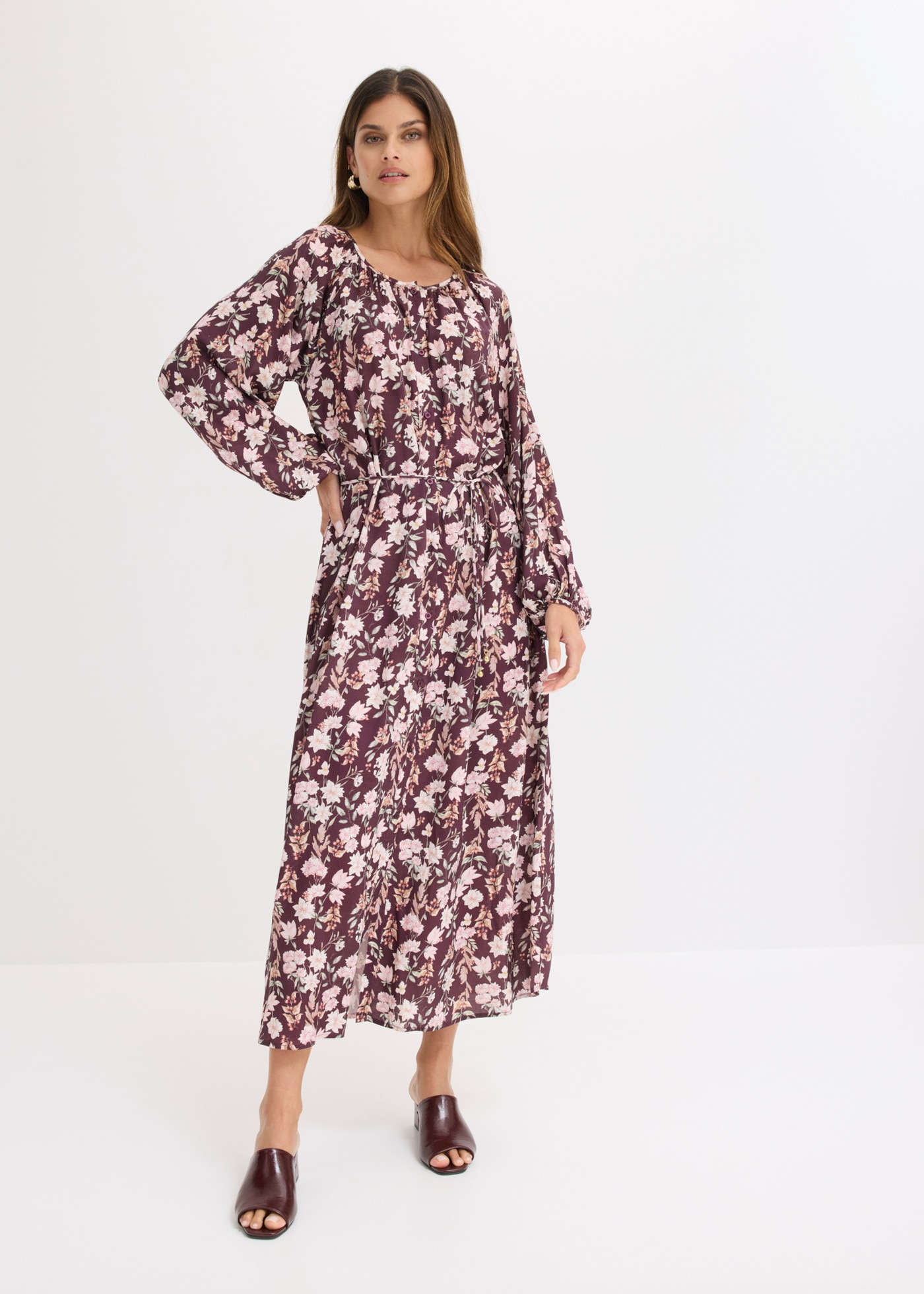 bonprix Maxikleid lässig geschnitten, mit Langarm