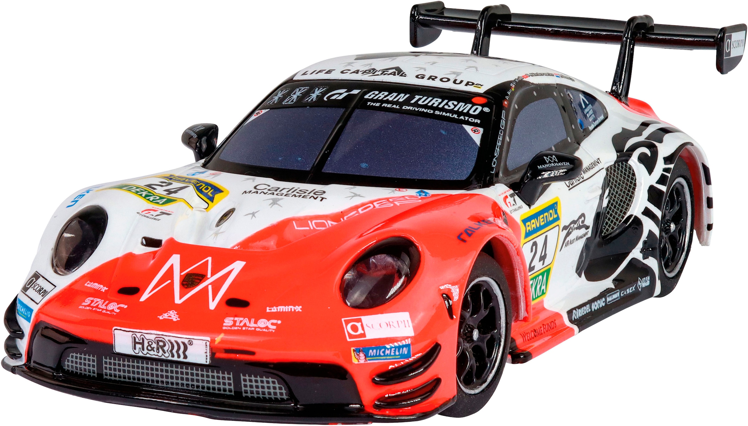 Carrera® Rennbahn-Auto »Carrera Hybrid Porsche 911 GT3 R 'Lionspeed GP, No.24'«, mit Licht und Sound