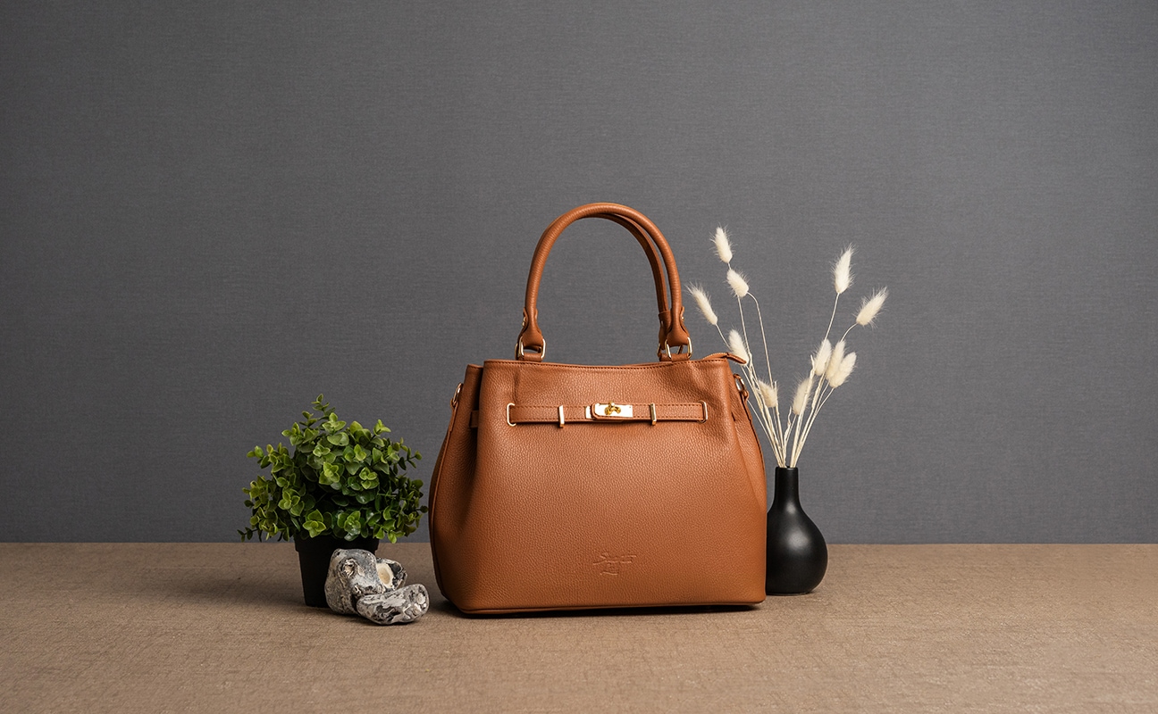 Samantha Look Henkeltasche, echt Leder, Made in Italy, geräumige Henkeltasche mit Smartphonefach
