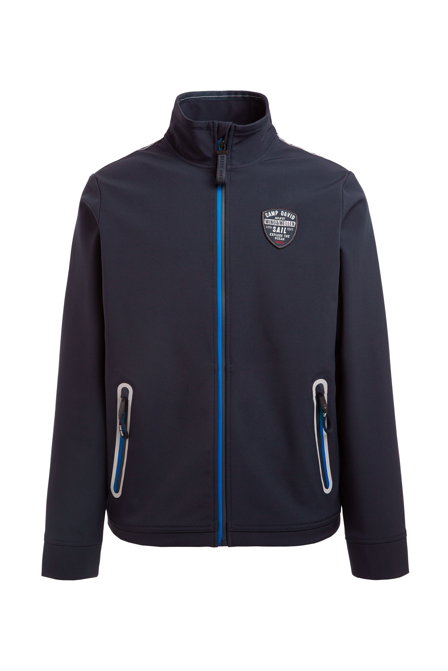 CAMP DAVID Softshelljacke ohne Kapuze mit verstellbarem Gummizug im Saum günstig online kaufen