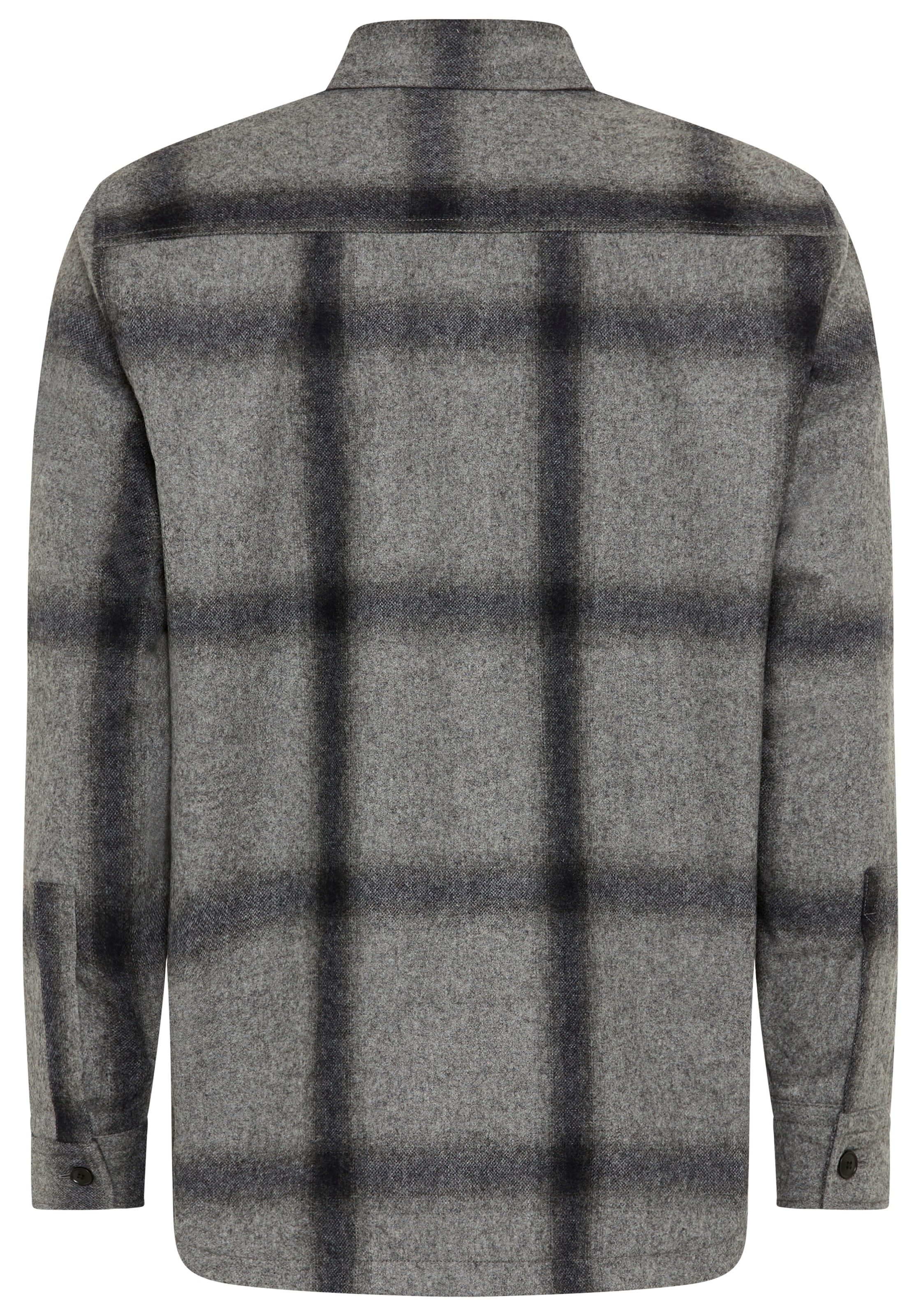 BOSS ORANGE Langarmhemd »Locky« melierte Wollmischung, Karo-Design, oversize fit