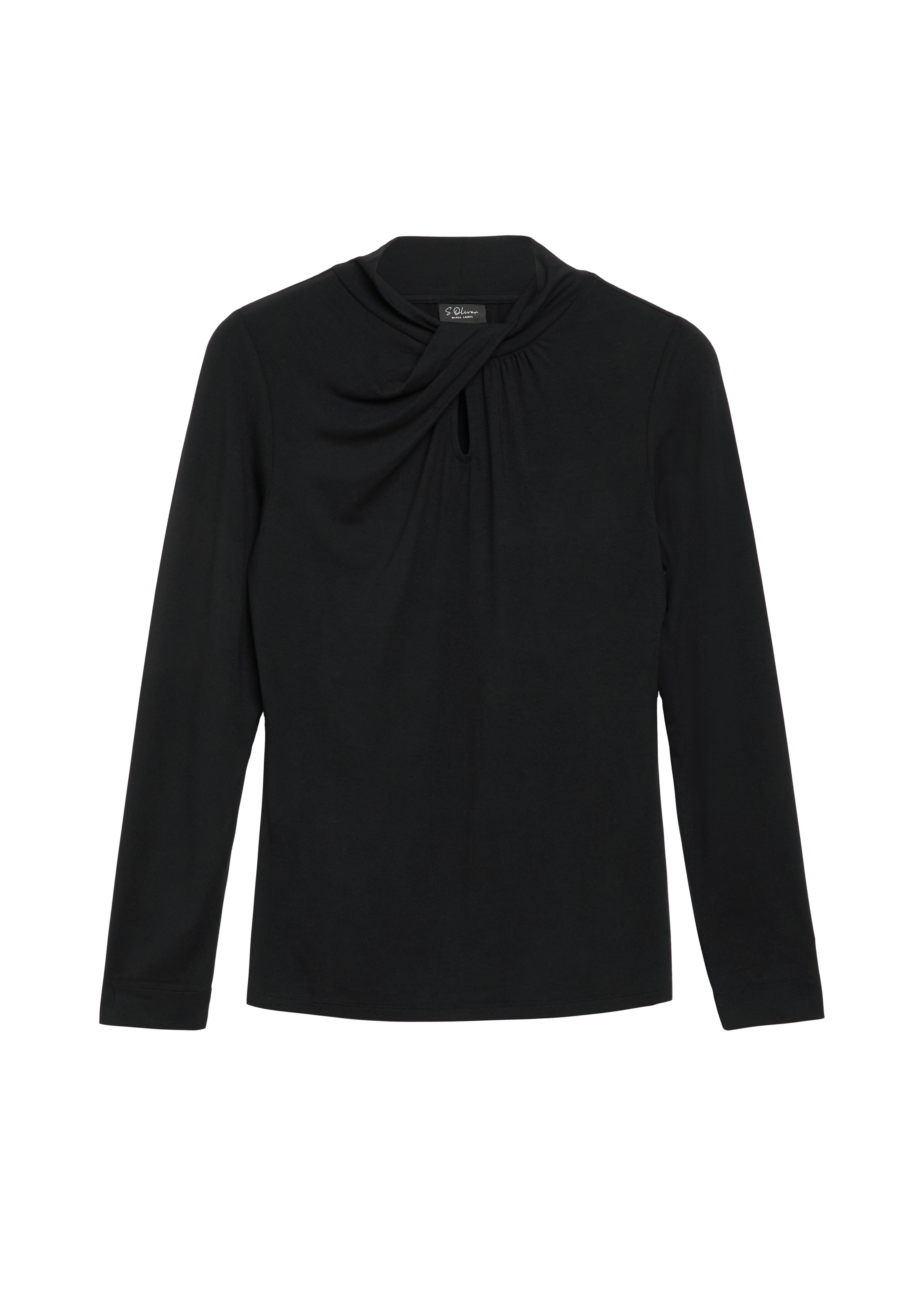 s.Oliver BLACK LABEL Langarmshirt mit Cut-Out und Knoten-Detail
