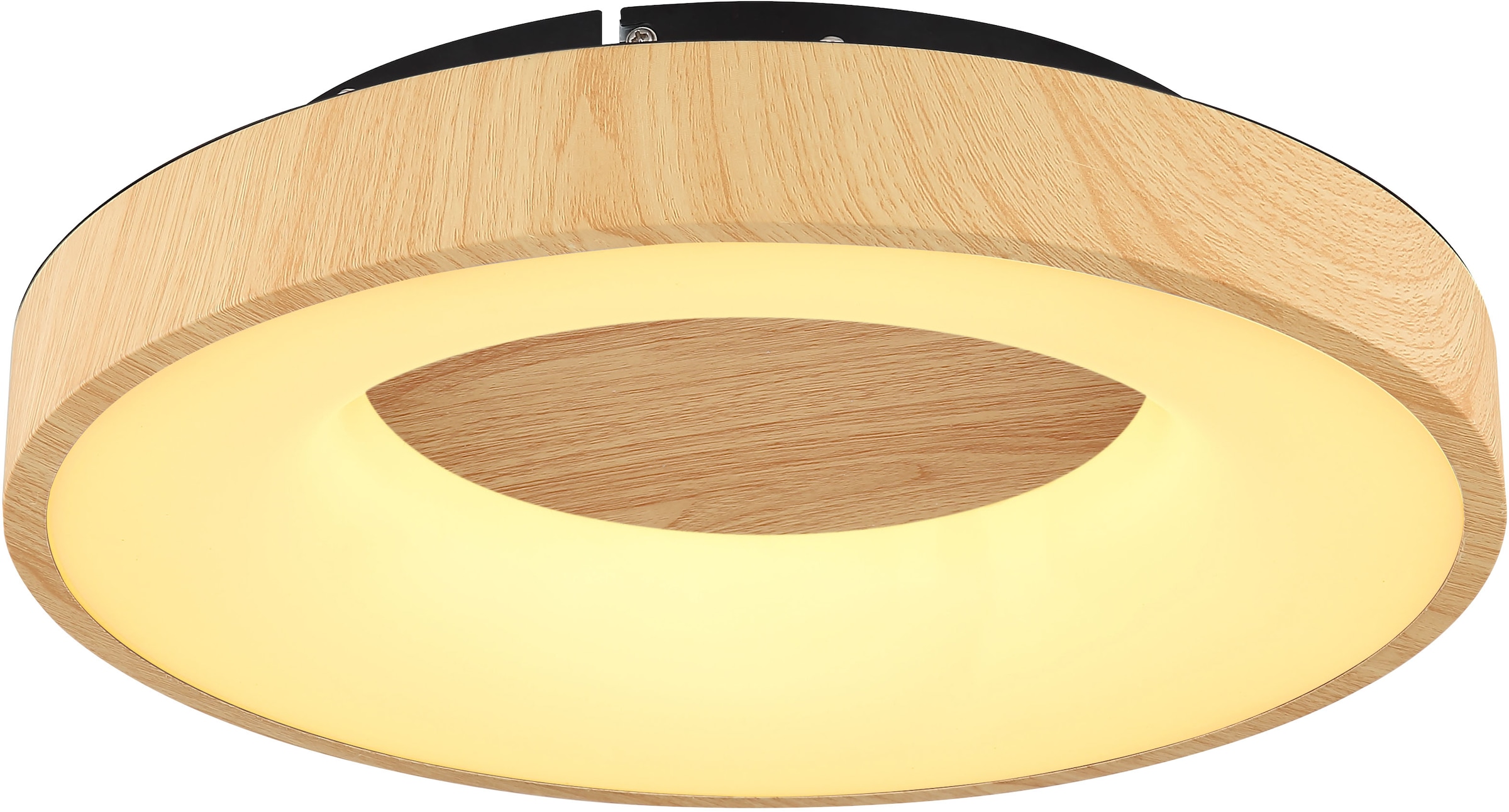 GLOBO LIGHTING LED Deckenleuchte »JOLLI«, Leuchtmittel LED-Modul | LED fest integriert, Deckenlampe/holzoptik/rund/Wohnzimmer/Schlafzimmer/CCT 2700-6000K