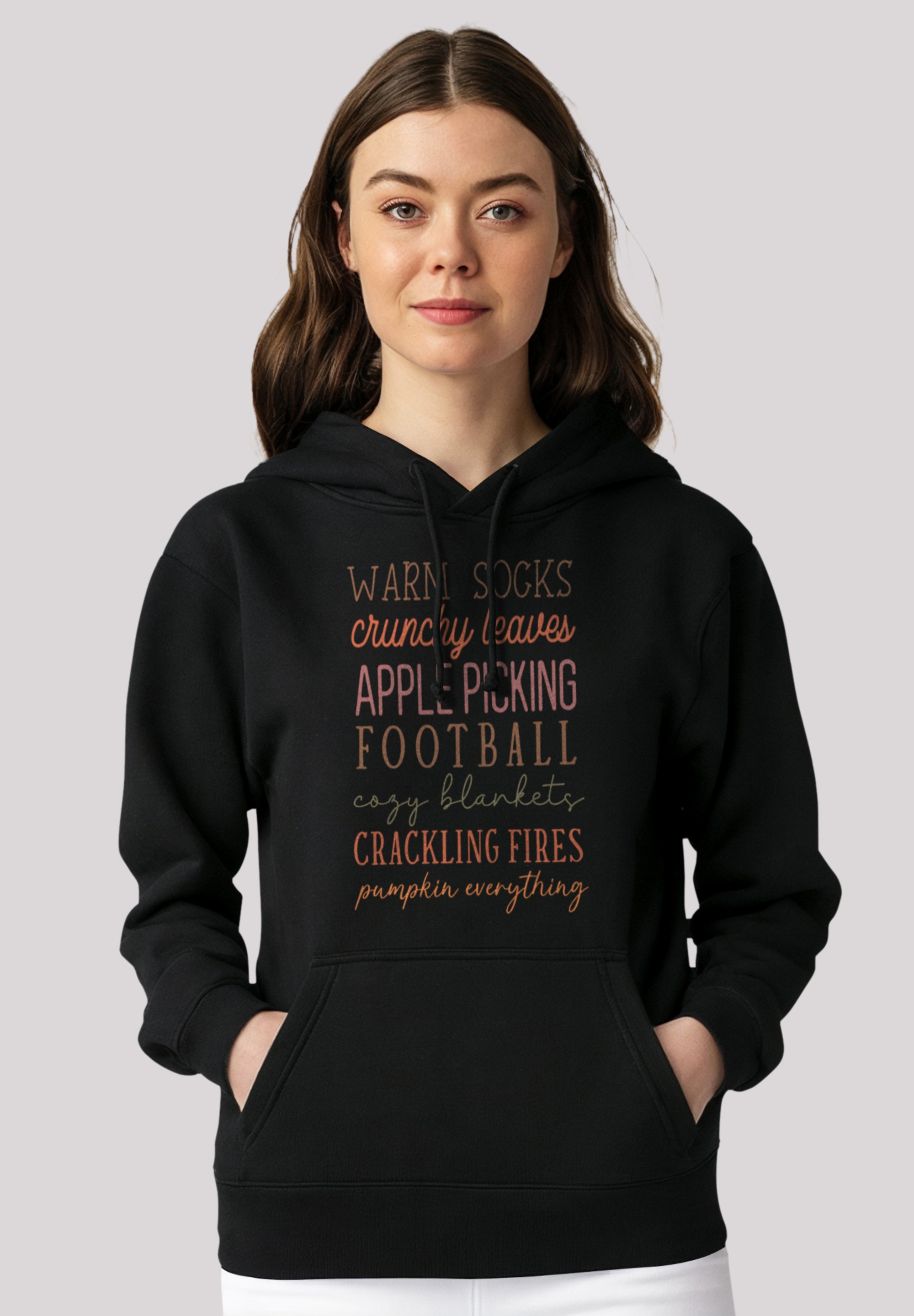 F4NT4STIC Kapuzenpullover "Fall Writing Socks leaves football apples", Prem günstig online kaufen