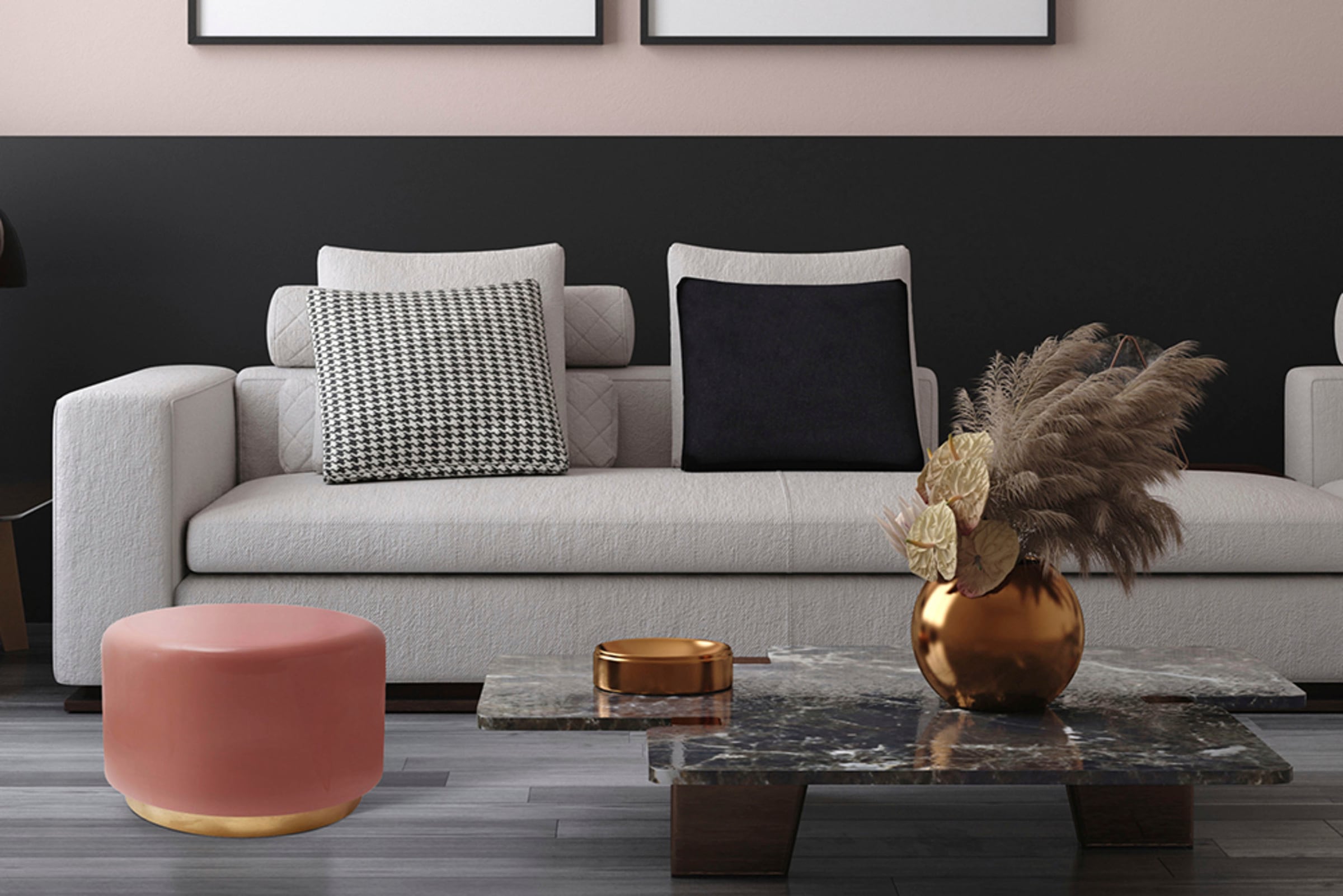 Kayoom Sitzhocker "Hocker Artisse, Edler Touch durch goldenen Sockel" 1 Stk günstig online kaufen