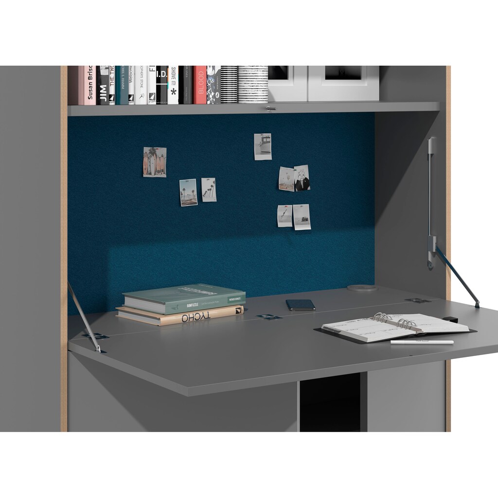 Müller SMALL LIVING Sekretär »FLAI Home-Office groß«, drei Rückwände: Melamin, magnetisch oder mit 6mm dickem Bulletin Board