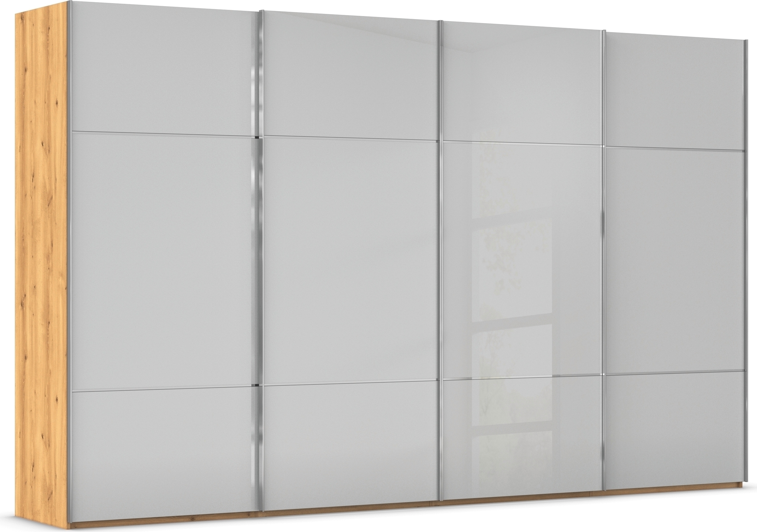 rauch "Kleiderschrank Schrank Garderobe Schlafzimmerschrank SCALE-TRIO" edle dreigeteilte Front mit 2 Zierleisten Glasfront MADE IN GERMANY