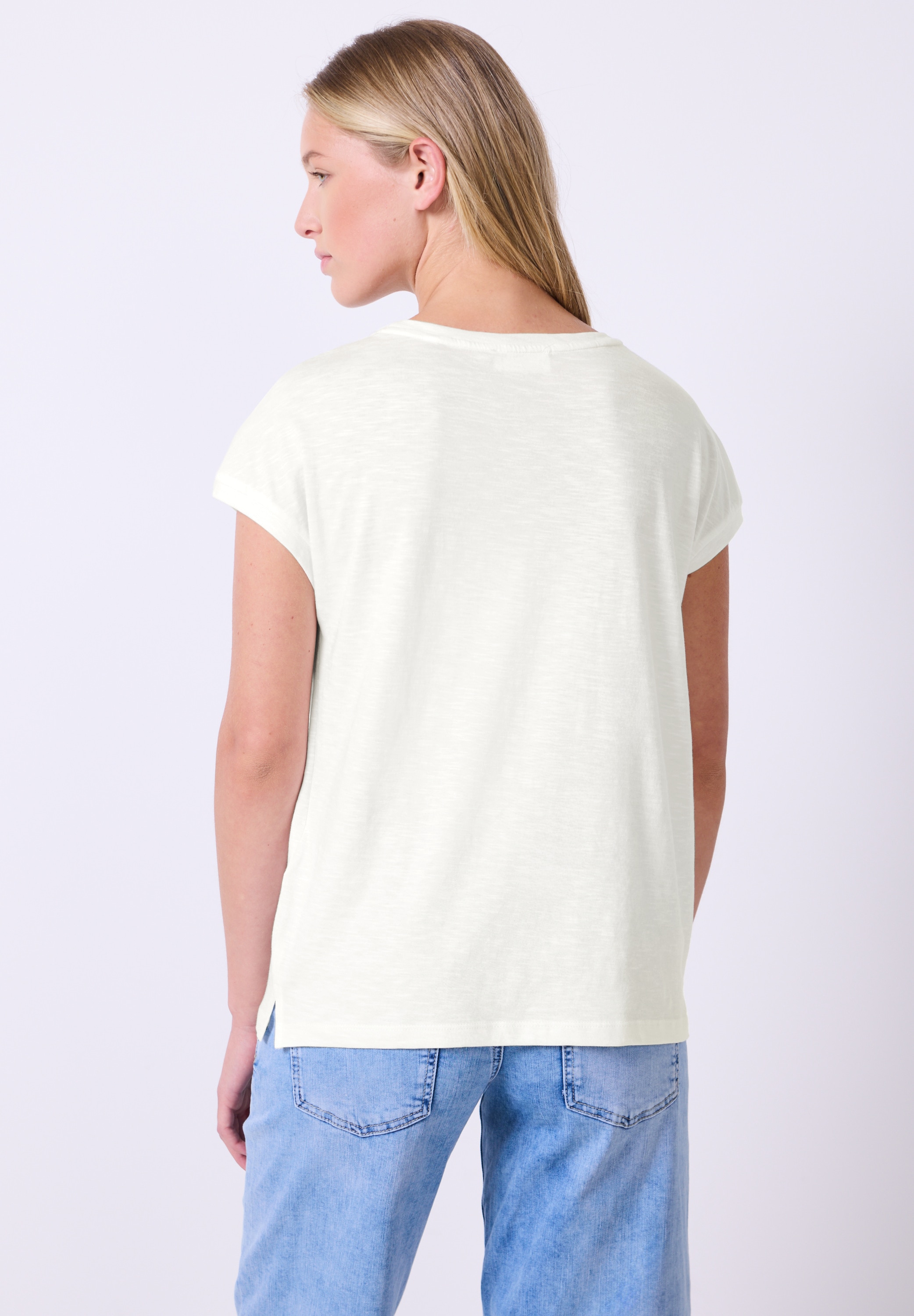 STREET ONE STUDIO T-Shirt, aus elastischem Materialmix