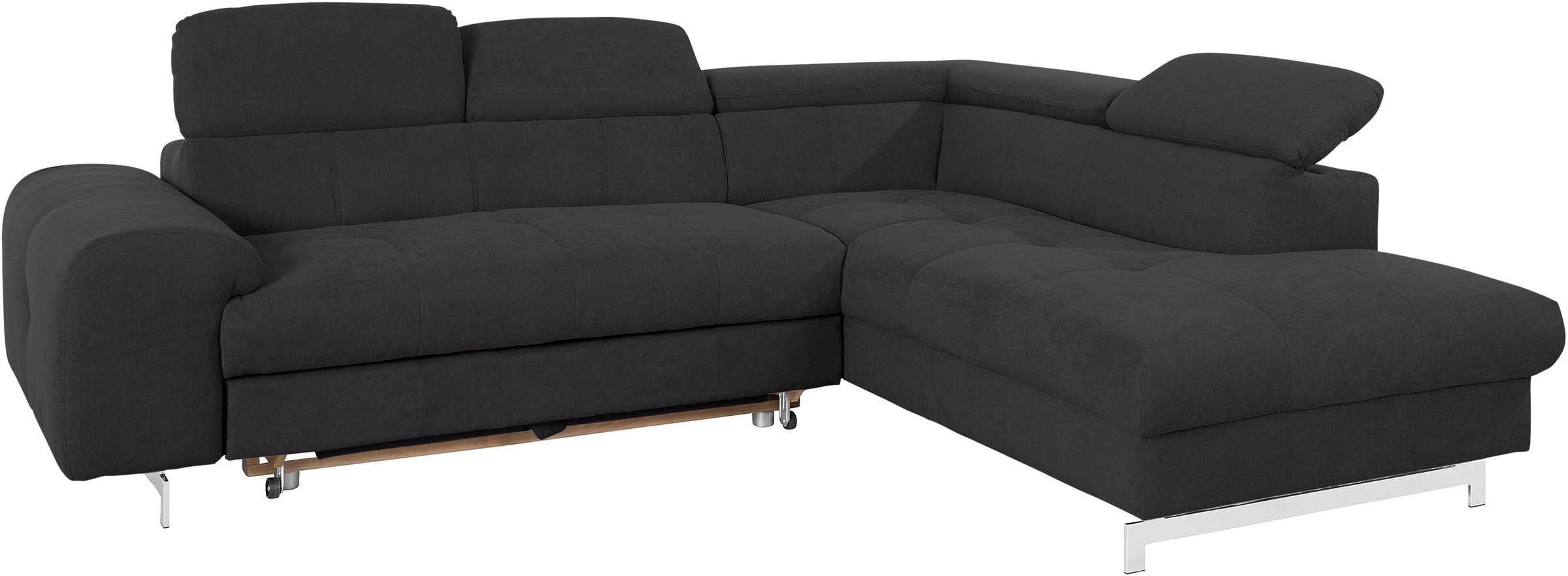 COTTA Ecksofa »Chef L-Form«, mit Kopfteilverstellung, edle Metallkufen, wahlweise mit Bettfunktion