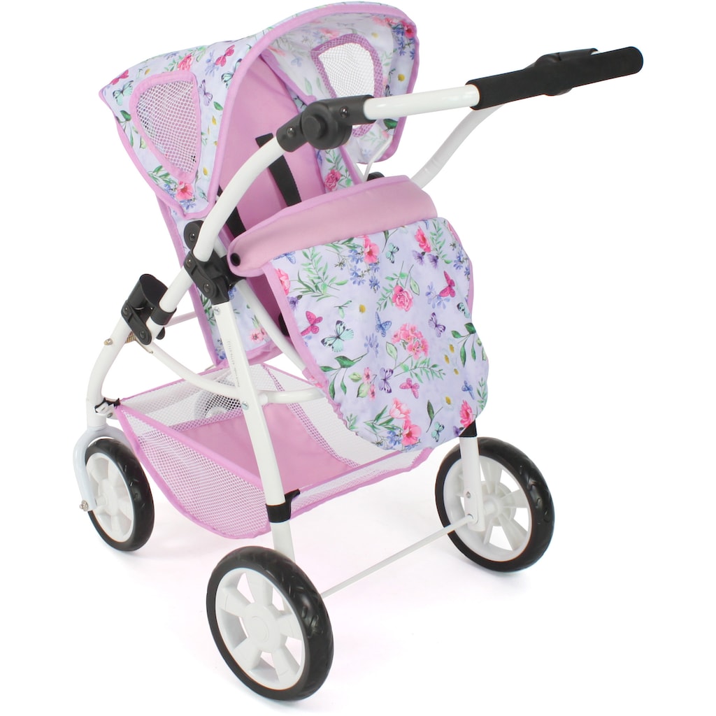 CHIC2000 Kombi-Puppenwagen »Emotion All In 3in1, Flowers«, inkl. Babywanne, Babyschale und Sportwagenaufsatz