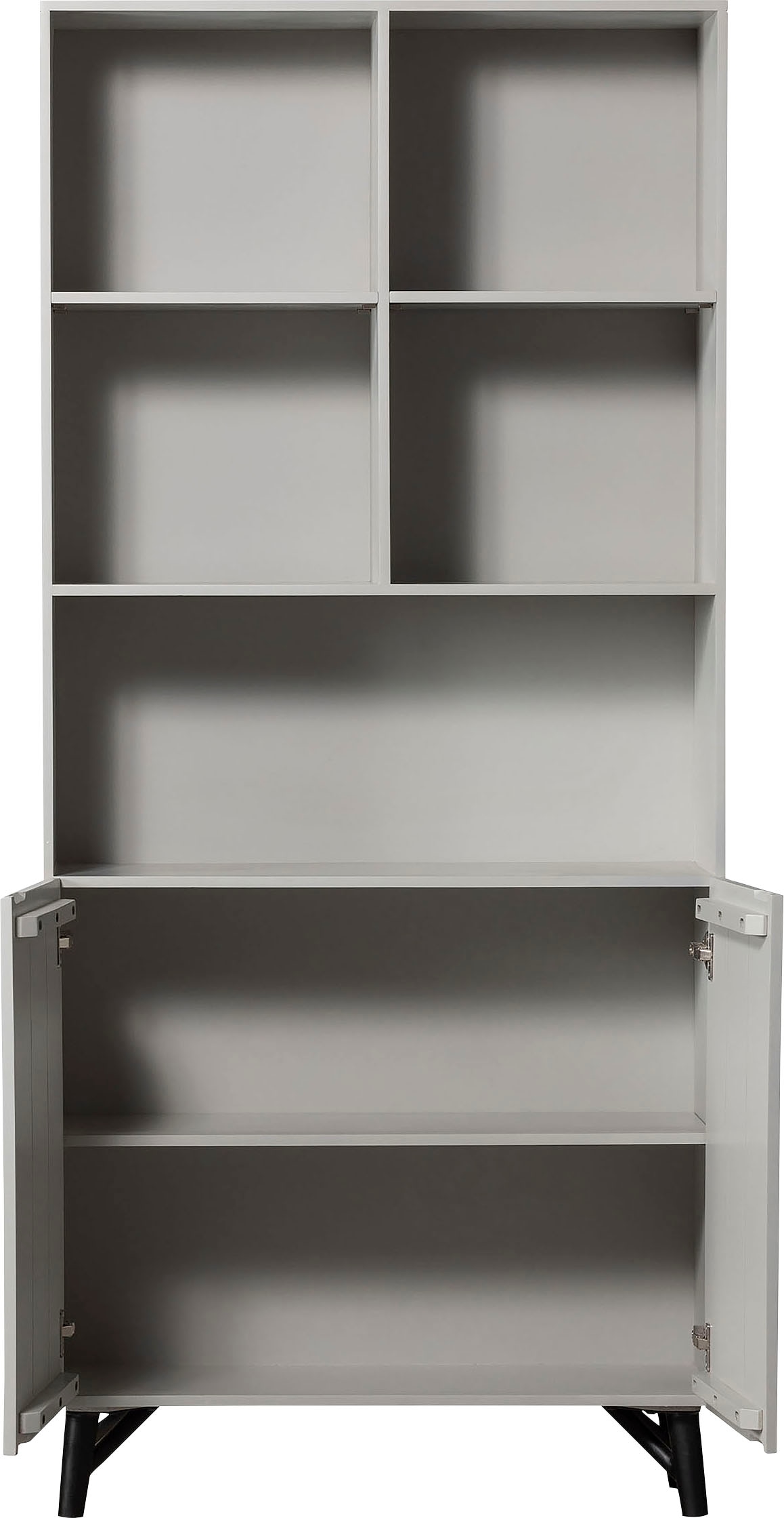 WOOOD Regal »Carve Standregal mit 2 Türen«, mit offenen Fächern, 2 Türen, H 200 cm x B 90 cm