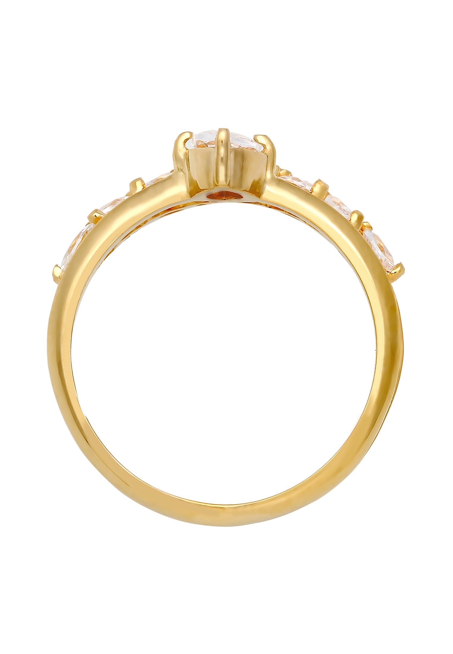 ELLI PREMIUM Zirkonia Marquise Ring 925 Sterlingsilber Gold Größe 54 2