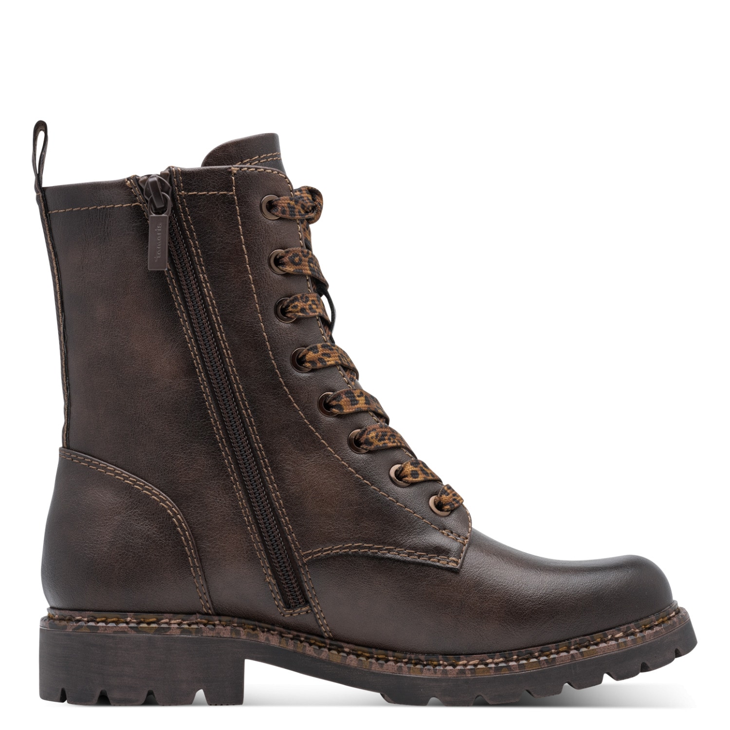 Tamaris Schnürstiefelette  Blockabsatz, Boots mit Schnürsenkeln im Animal-Look