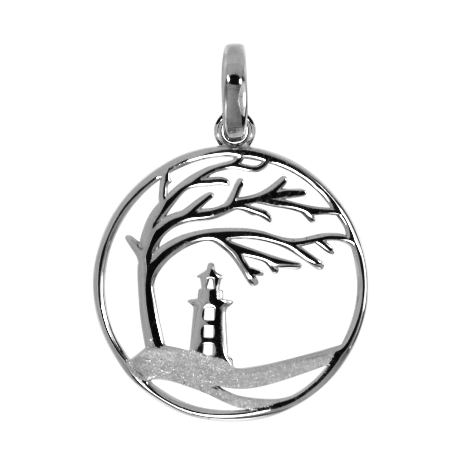 "Kettenanhänger OSTSEE-SCHMUCK ""Ostsee-Schmuck Anhänger Windflüchter 23 mm"", weiß, Schmuckanhänger, Damen, 31 x 22mm, Silber 925 (Sterlingsilber)